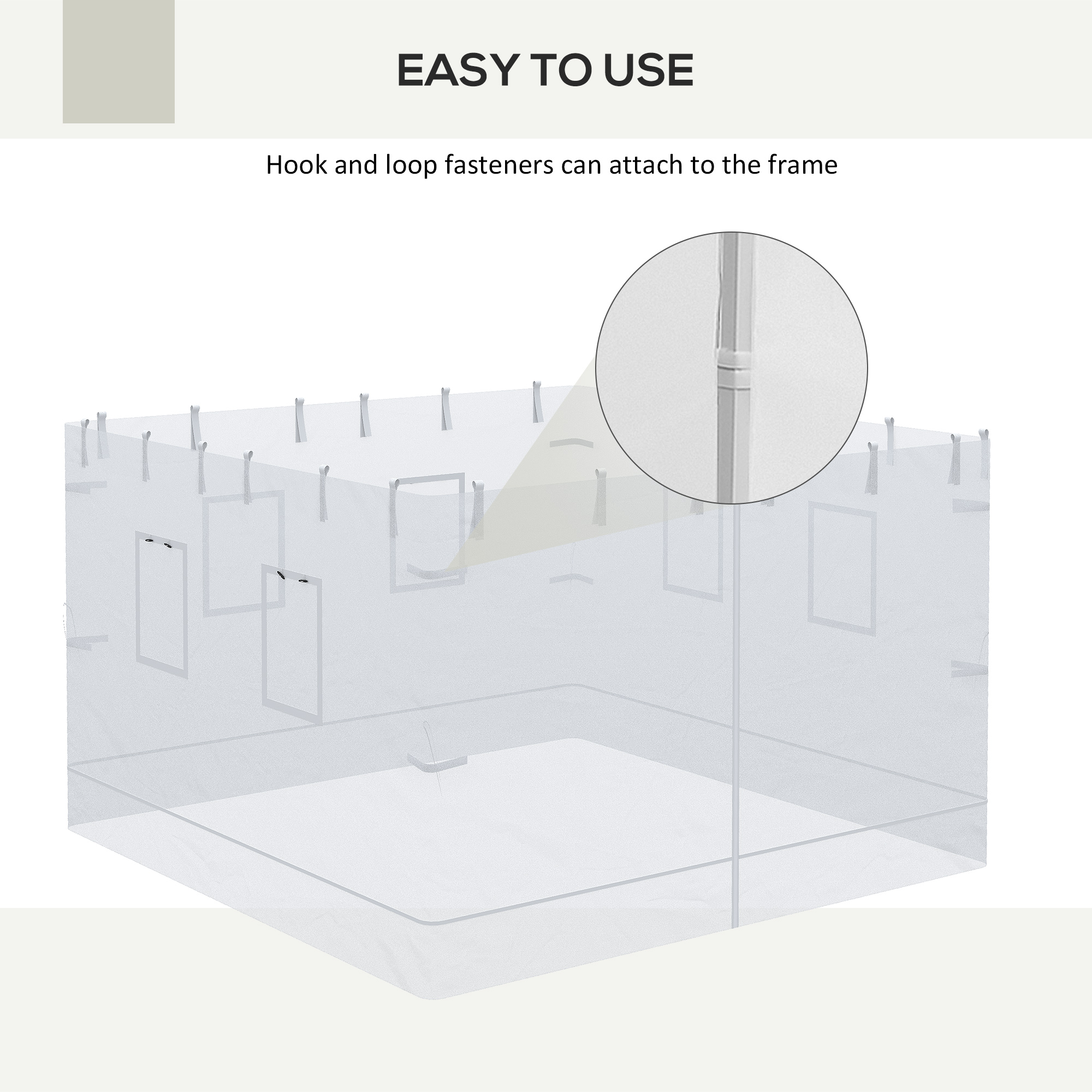  Pop up Canopy Walls, Universal Replacement Netting, Set of 4 Mesh Screen Sidewalls, Patio Netting with 6 Service Windows and 1 Door for 10' x 10' Canopy Tent, White