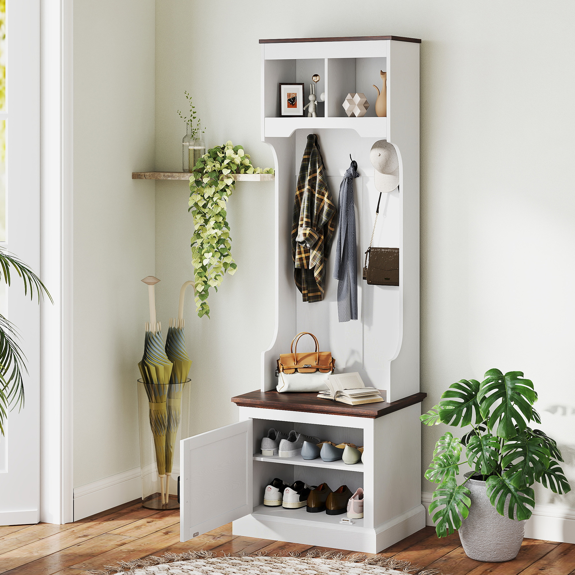 Hall Tree with Shoe Storage