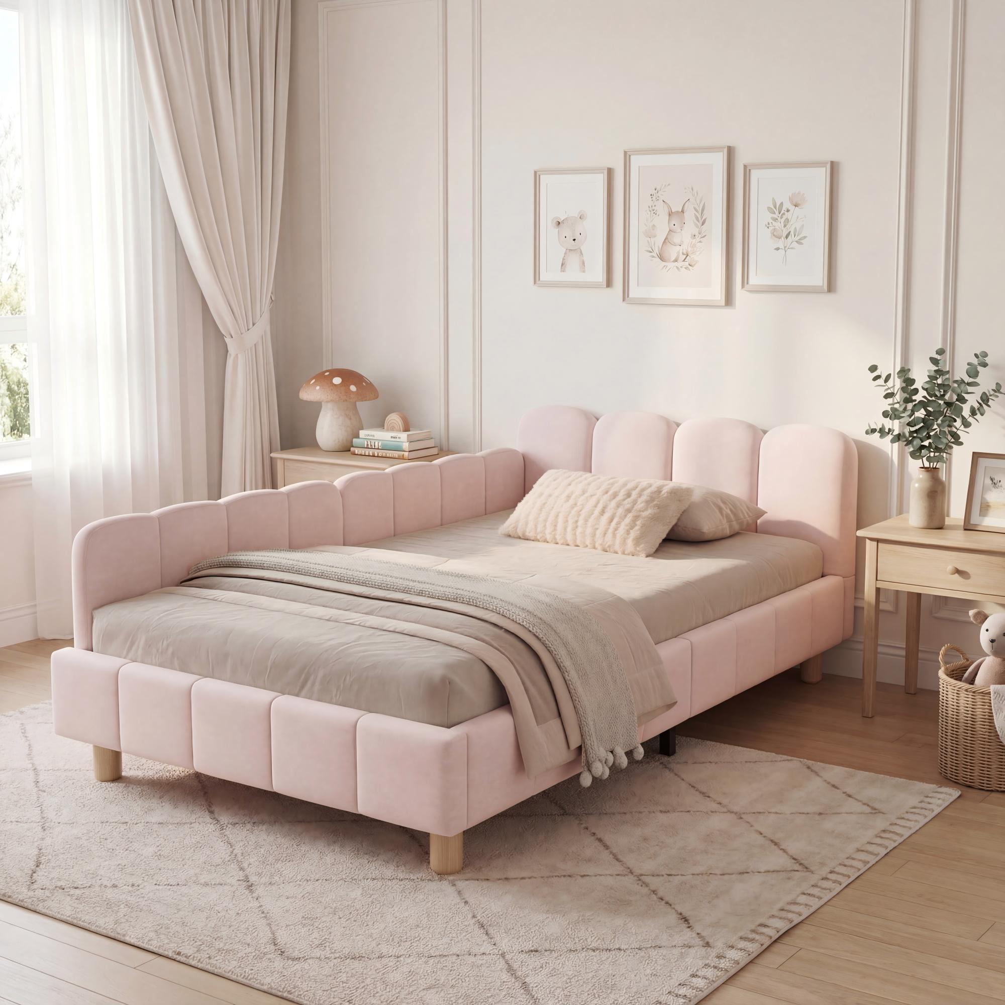 Upholstered Bed, Single Children's 3ft-90 X 190cm, With Headboard And Safety — image 2