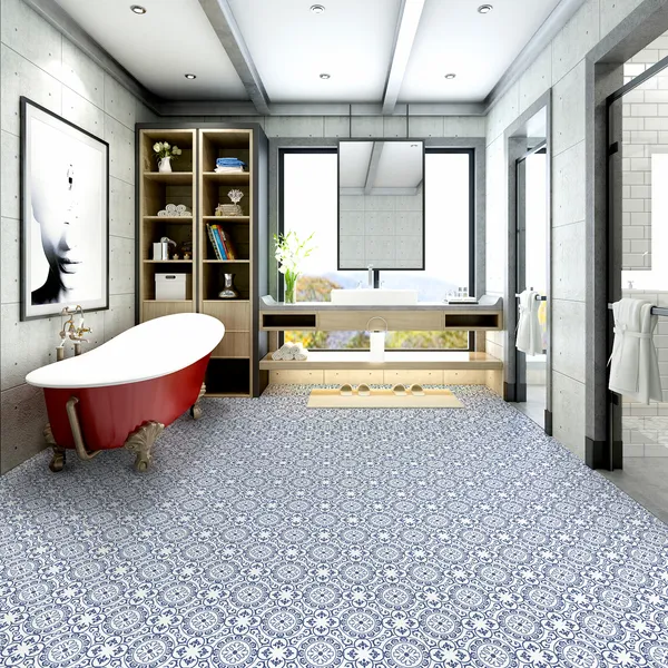 20 PcsSelf-Adhesive Floor Tiles, PVC Flooring 7.9 X 7.9 Inch Self-Adhesive Waterproof Floor Strips, Waterproof And Non-Slip Features, DIY Suitable For Bathroom, Kitchen, Living Room, Covers 4.3 Sq