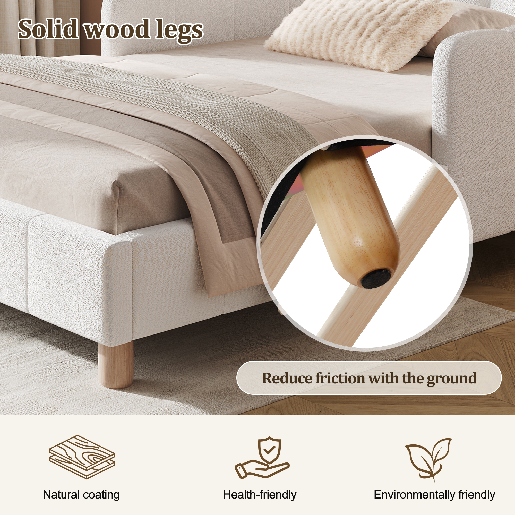 Upholstered Bed, Single Children's 3ft-90 X 190cm, With Headboard And Safety — image 2
