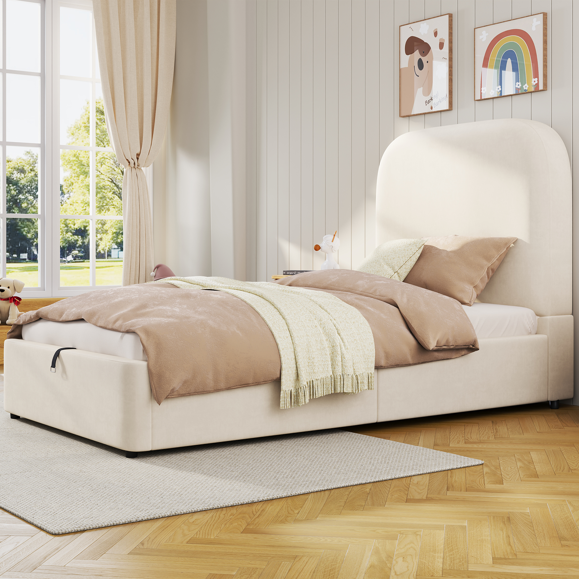 Upholstered Bed, Single Children's 3ft-90 X 190cm, Hydraulic With Headboard — image 5