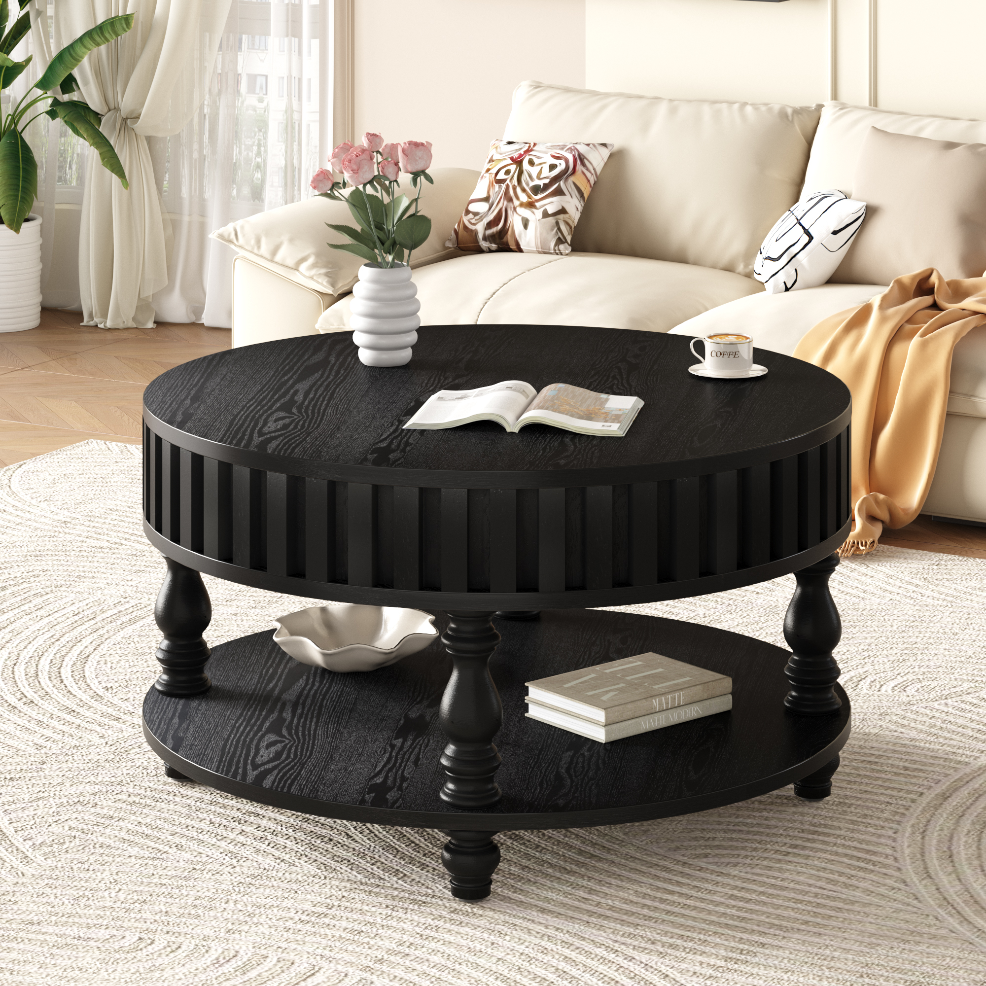 Round Storage Coffee Table, picture 3 of 4