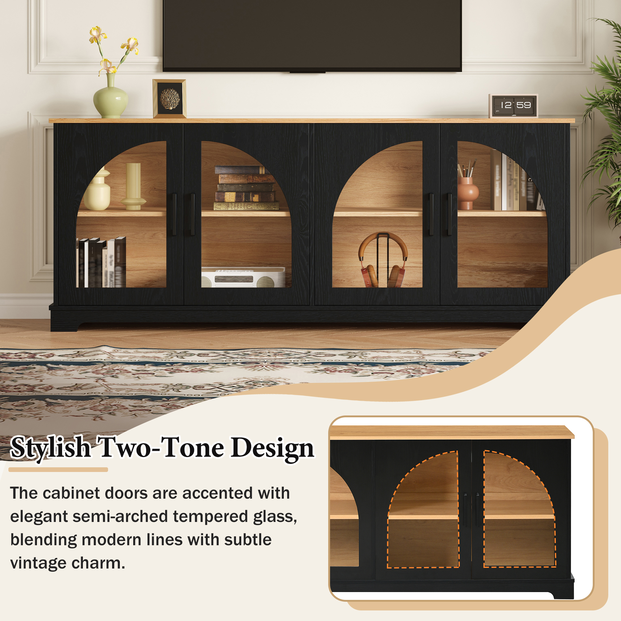 Wood Grain TV Stand, picture 3 of 4