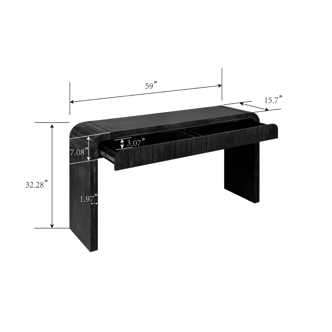 Vintage Console Table With Two Drawers For Entryway And Hallway_voghion.com