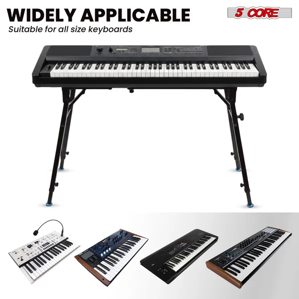 5 Core Keyboard Stand Adjustable Electric Digital Piano Synth Holder Heavy Duty For 54-88 Key Boards