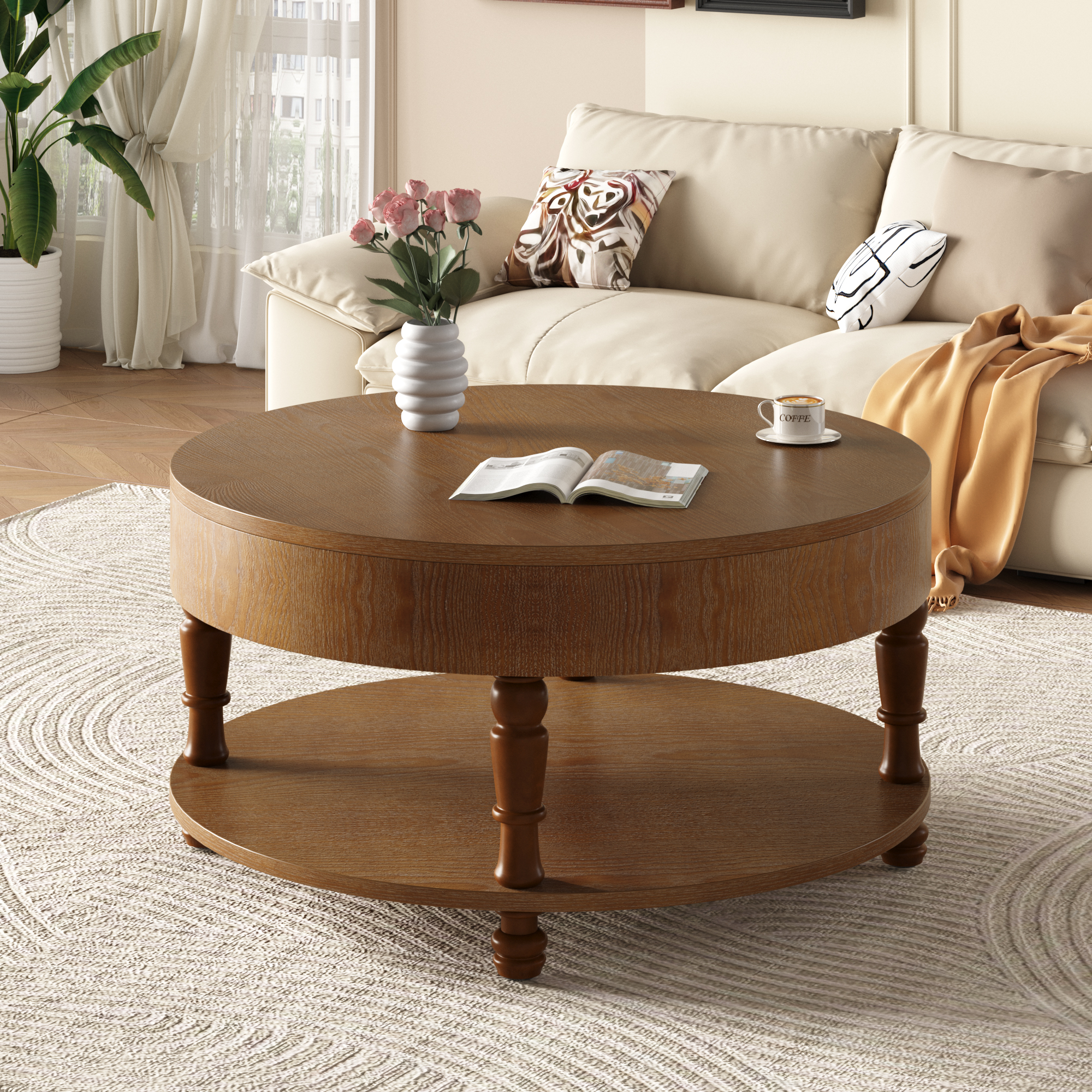 Round Storage Coffee Table, picture 2 of 4