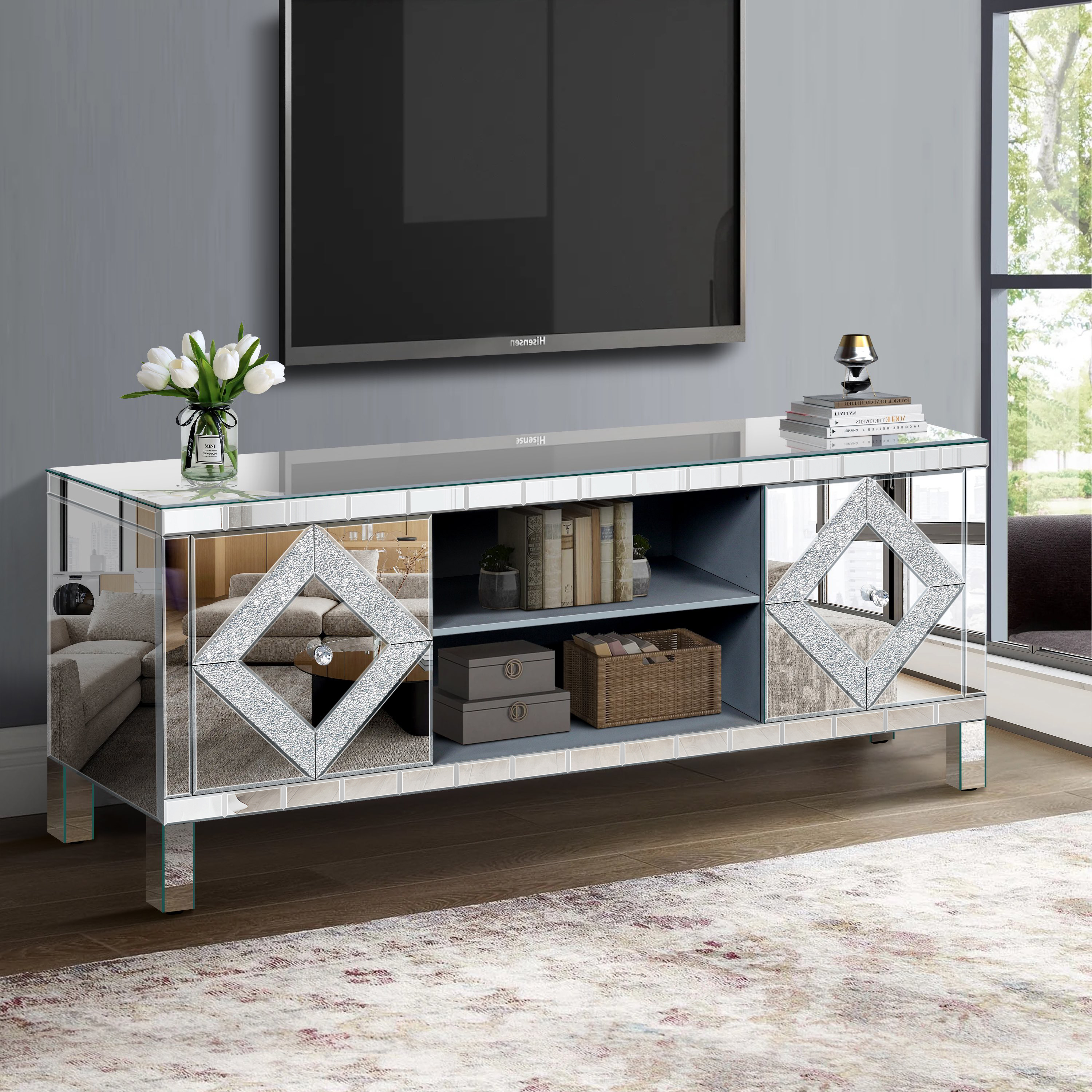 Mirrored TV Stand, picture 3 of 5