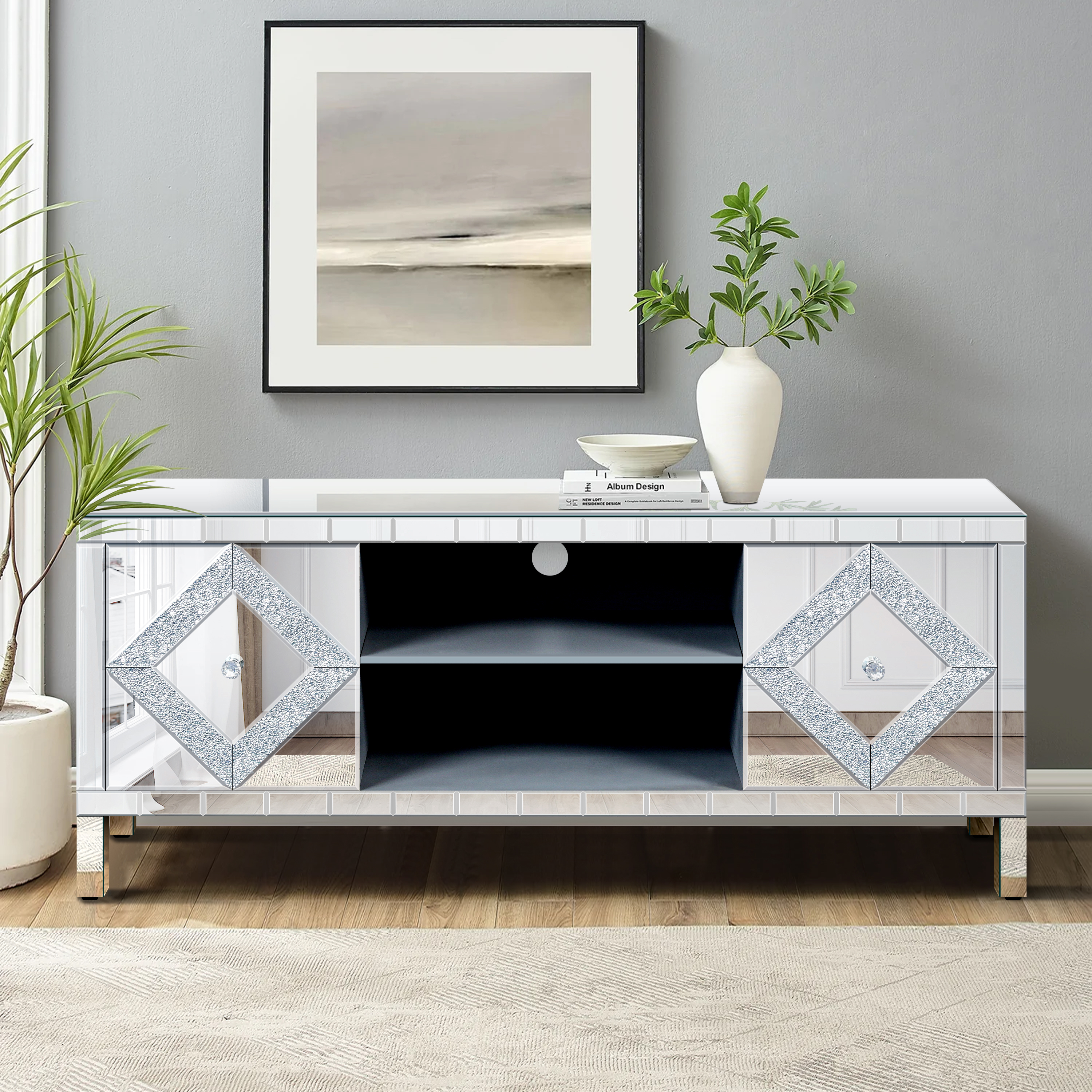 Mirrored TV Stand, picture 2 of 5