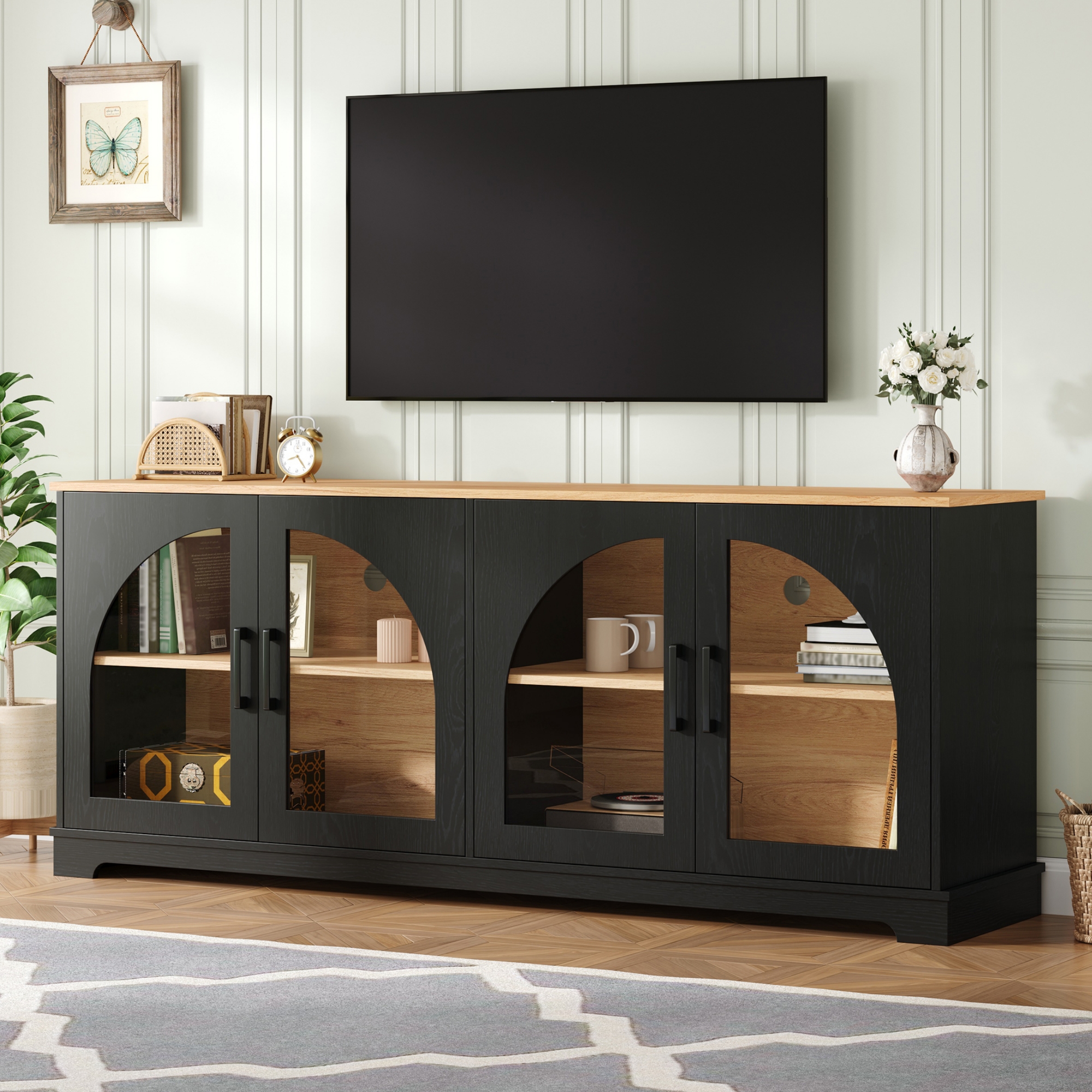 Wood Grain TV Stand, picture 2 of 4
