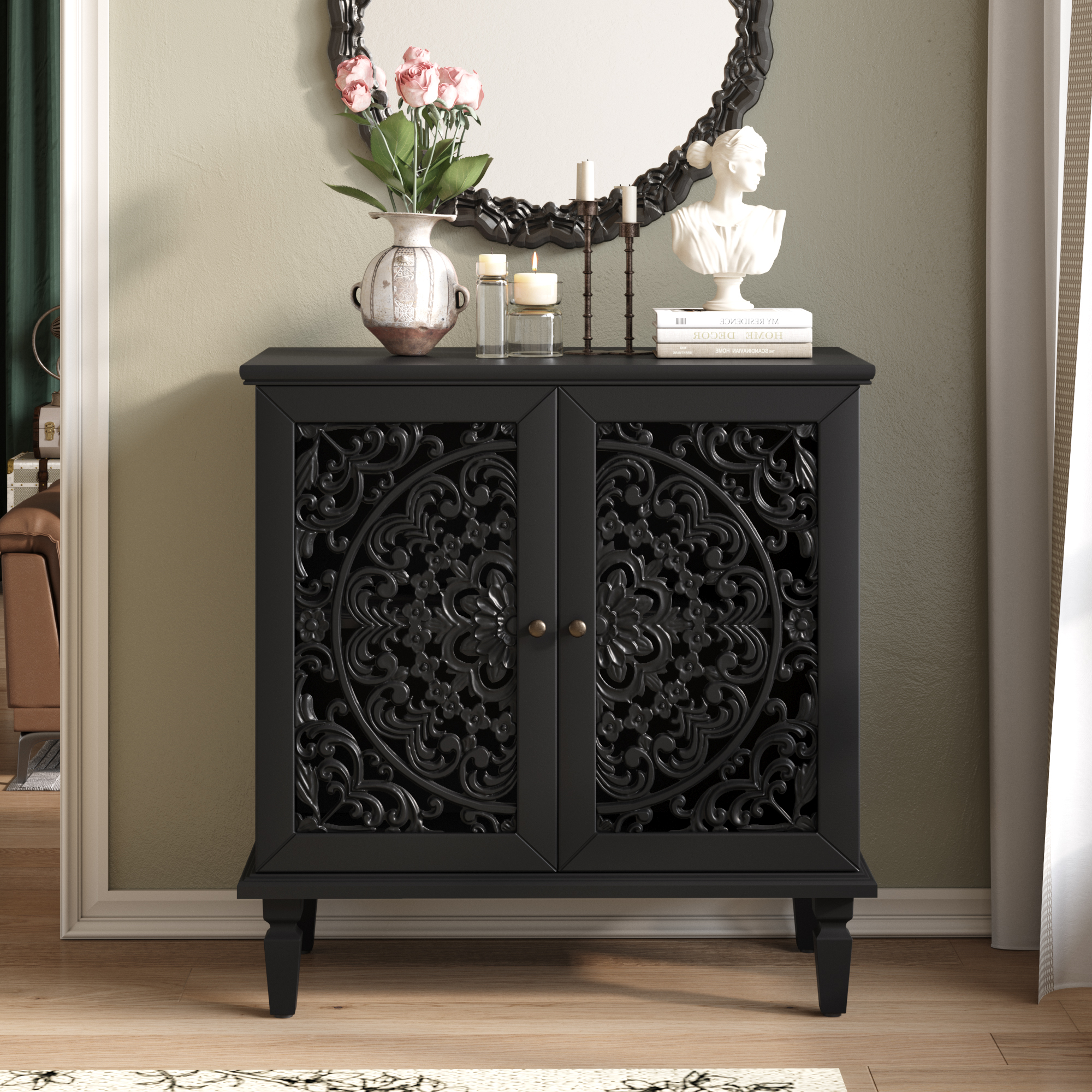 Hollow-Carved Accent Cabinet, picture 3 of 4