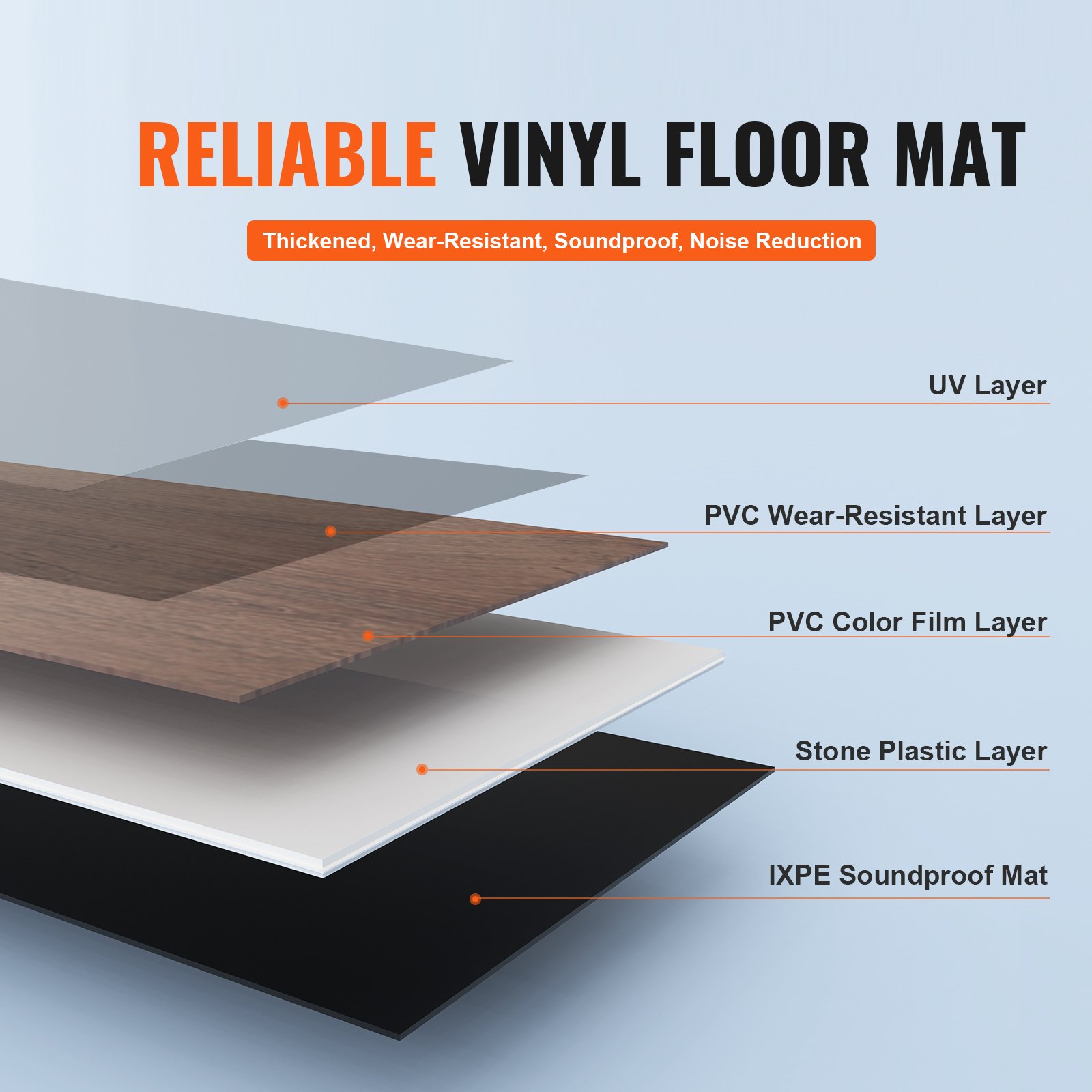 Interlocking Vinyl Floor Tiles 48 X 7.3 Inch, 10 Tiles 5.5mm Thick Snap Together, Deep Brown Wood Grain DIY Flooring For Kitchen, Dining Room, Bedrooms & Bathrooms, Easy For Home Decor