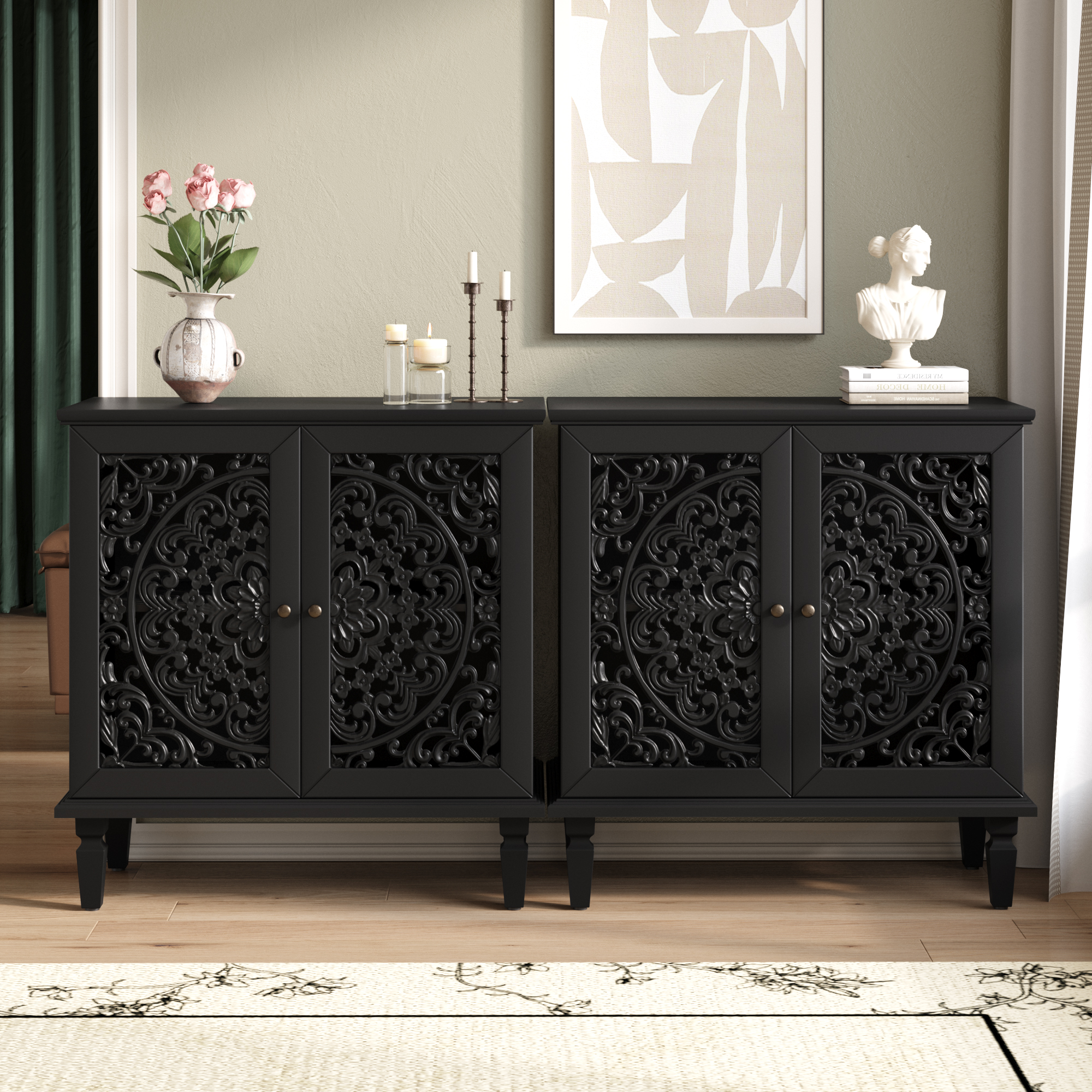 Hollow-Carved Accent Cabinet, picture 2 of 4