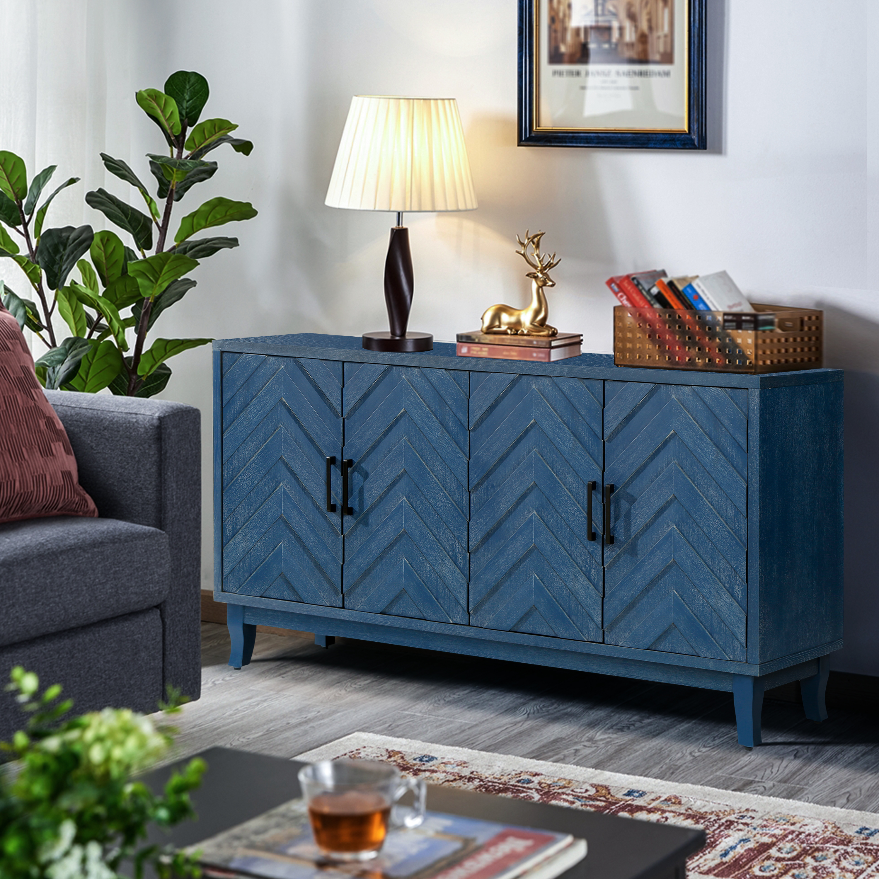 Four-Door Credenza Cabinet, picture 4 of 4