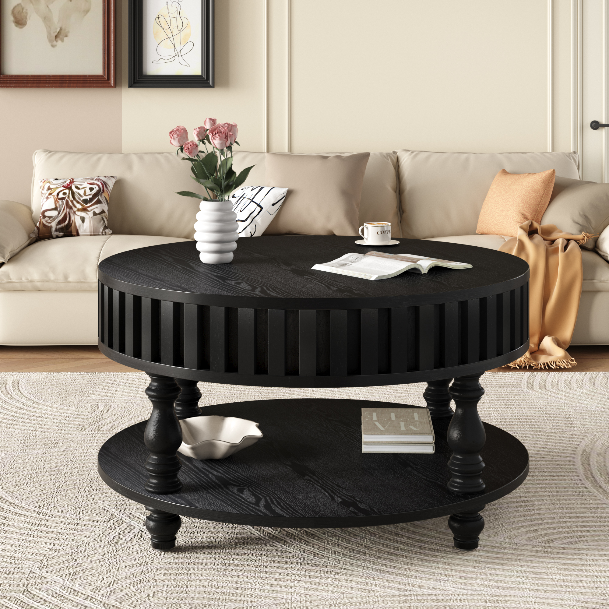 Round Storage Coffee Table, picture 2 of 4