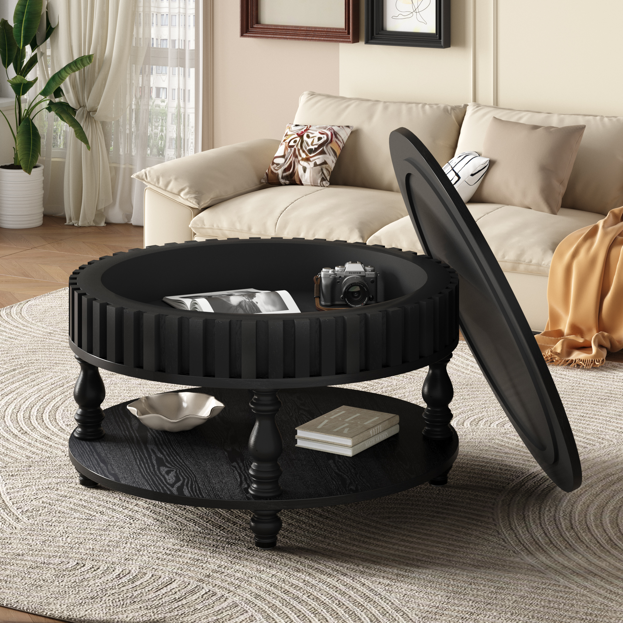 Round Storage Coffee Table, picture 4 of 4