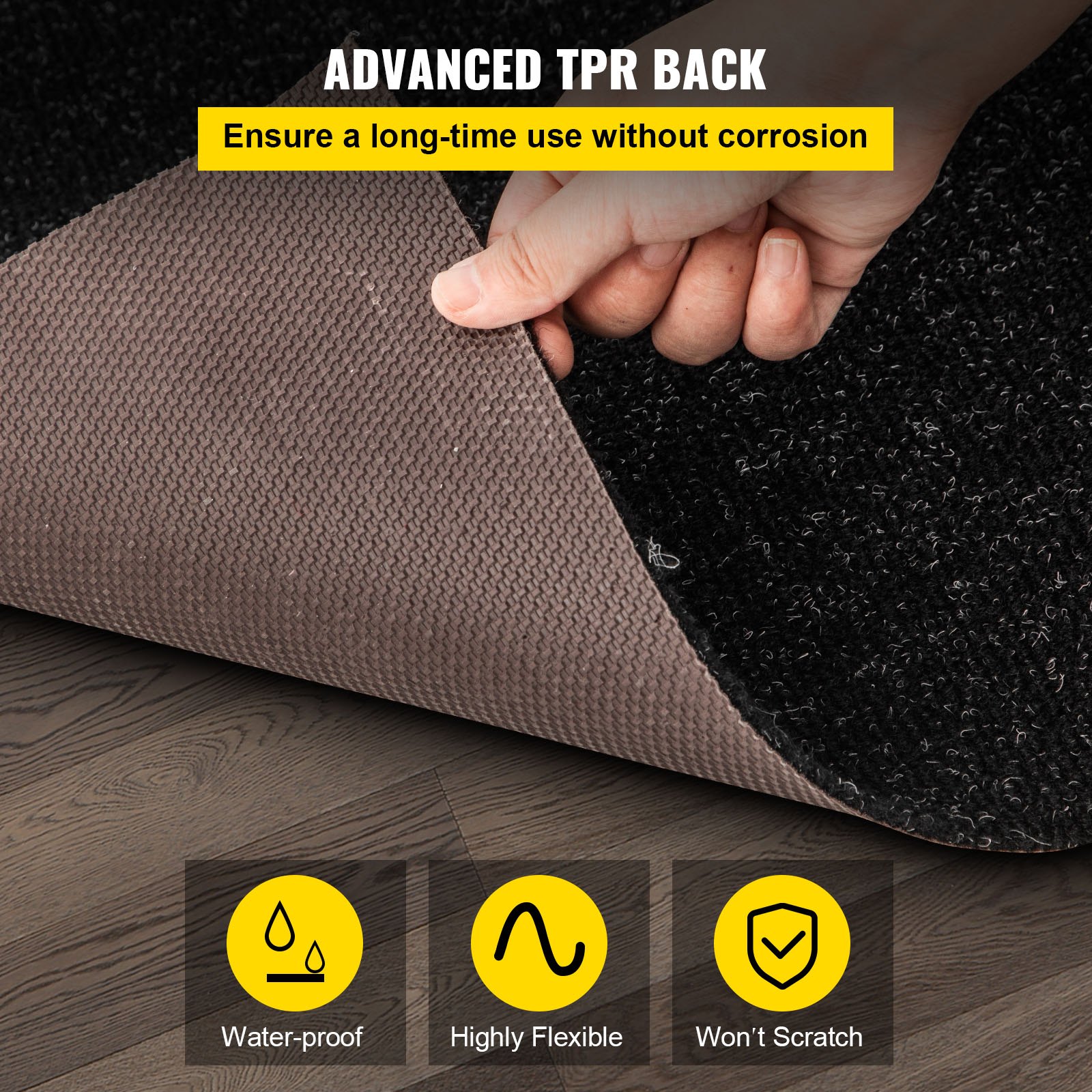 Marine Carpet, 6 X 18 Ft Boat Carpeting, Charcoal Black Marine Grade Boat Carpet, Indoor/Outdoor Marine Carpeting W/ Water-proof TPR Backing, Water-proof Carpet Roll For Home, Patio, Porch, Deck