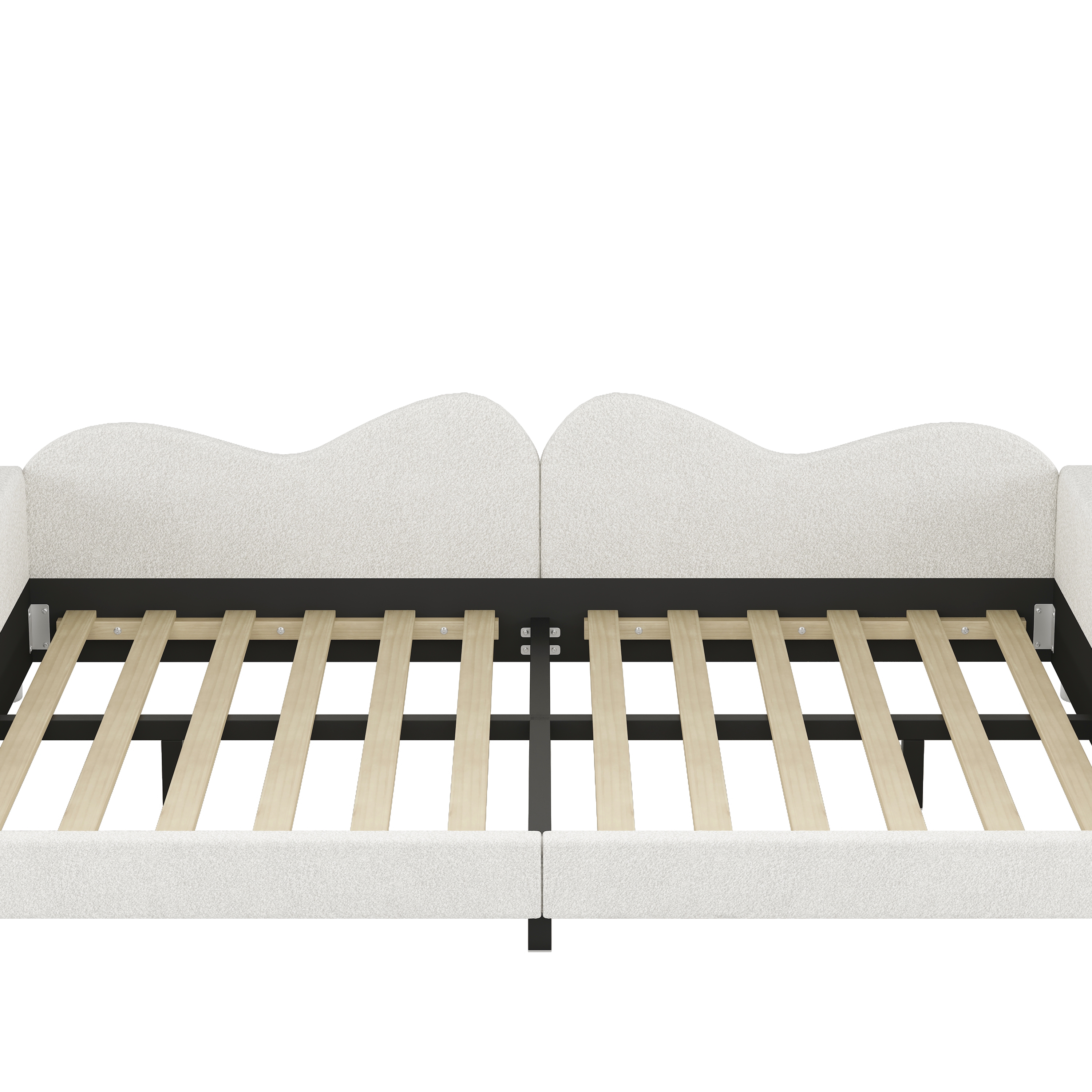 Full Size Upholstered Daybed, Sherpa Fabric Sofabed With Backrest_voghion.com