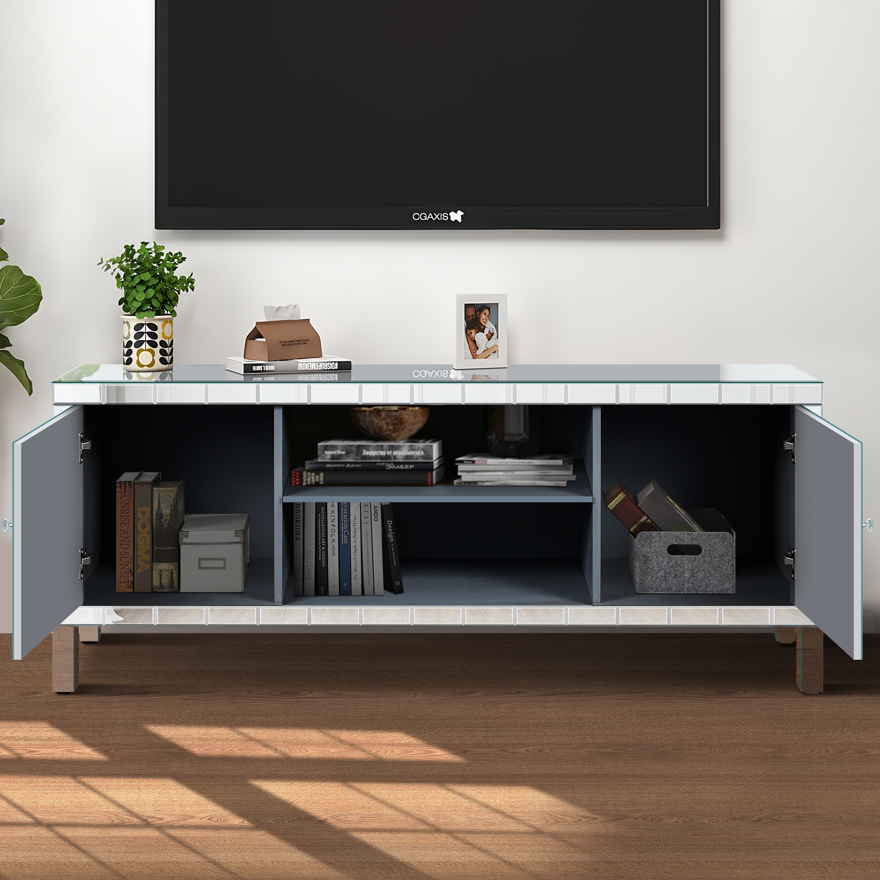 Mirrored TV Stand, picture 4 of 5