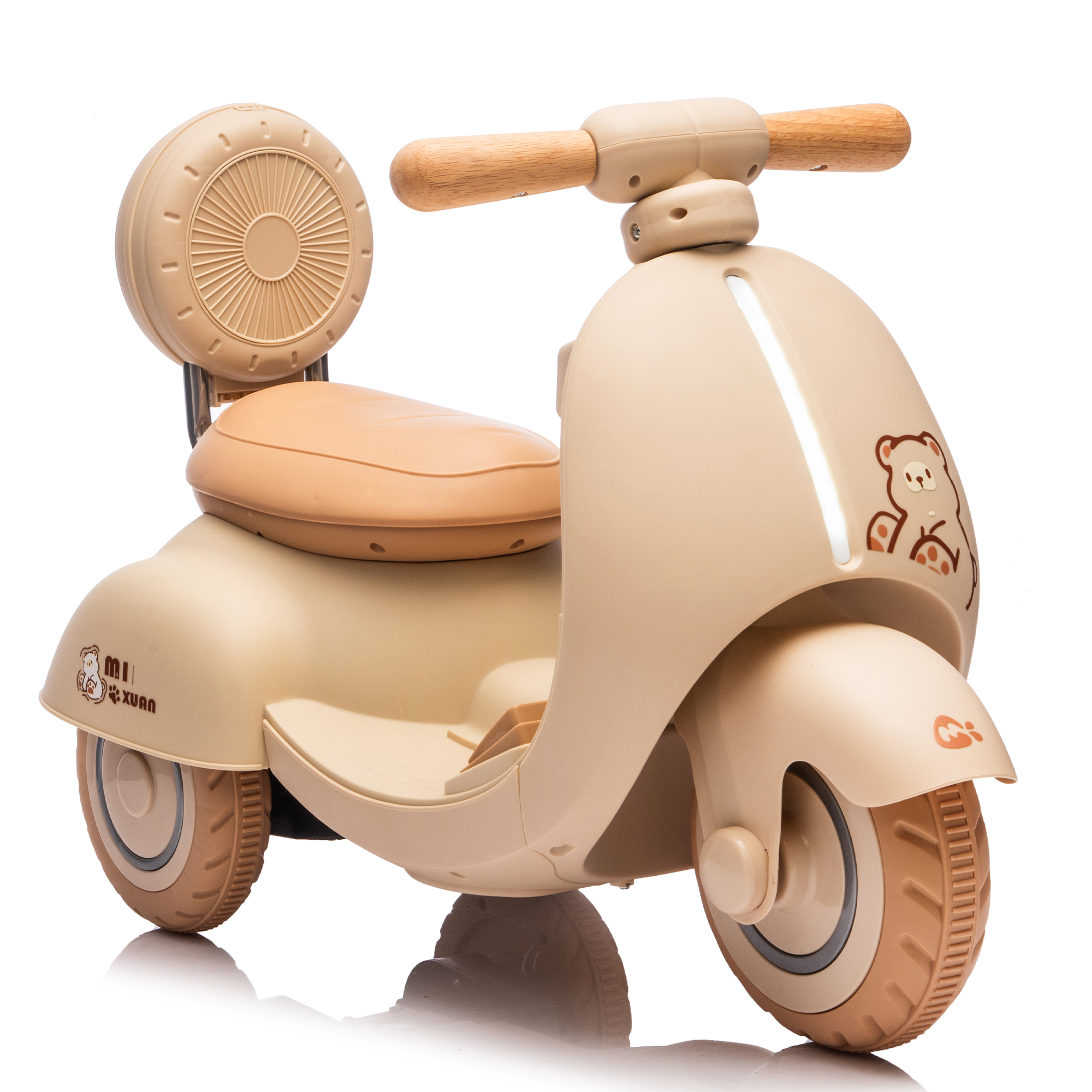 12V Kids Ride On Electric Motorcycle,Toddler Scooter W Parents Control,Three-Wheel Stable Design,Special Wooden Handle,Smoother Output And Slow Start&Stop,More Suitable For 1-3 Years BABY's First Toy.