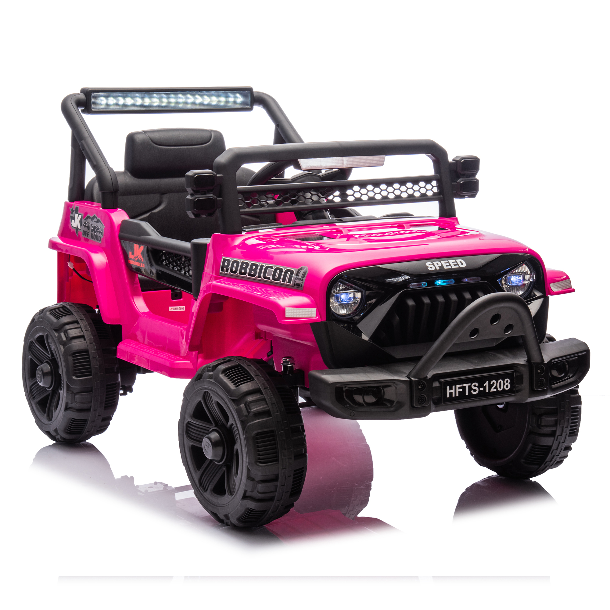 12V Kids Ride On Electric Truck Car W Parents Control,2WD,Four-wheel Suspension,Early Education Function,Adjustable Volume,USB,MP3,Bluetooth,Microphone Jack,Power Display,LED Lights For Kids Aged 1-4. 4