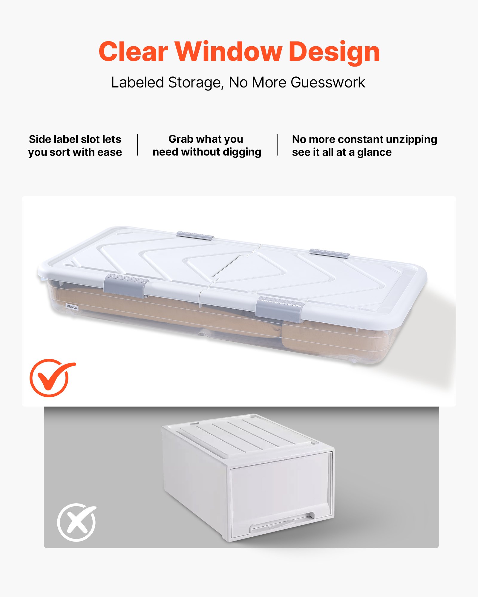 Under Bed Storage With Wheels, 31.7 X 15.6 X 6.9 Inch Underbed Containers, Underbed Shoes Organizer With Lid & Gray Latch, Rolling Under The Bed Storage Bins For Clothes Shoes Blankets, 4 Pack