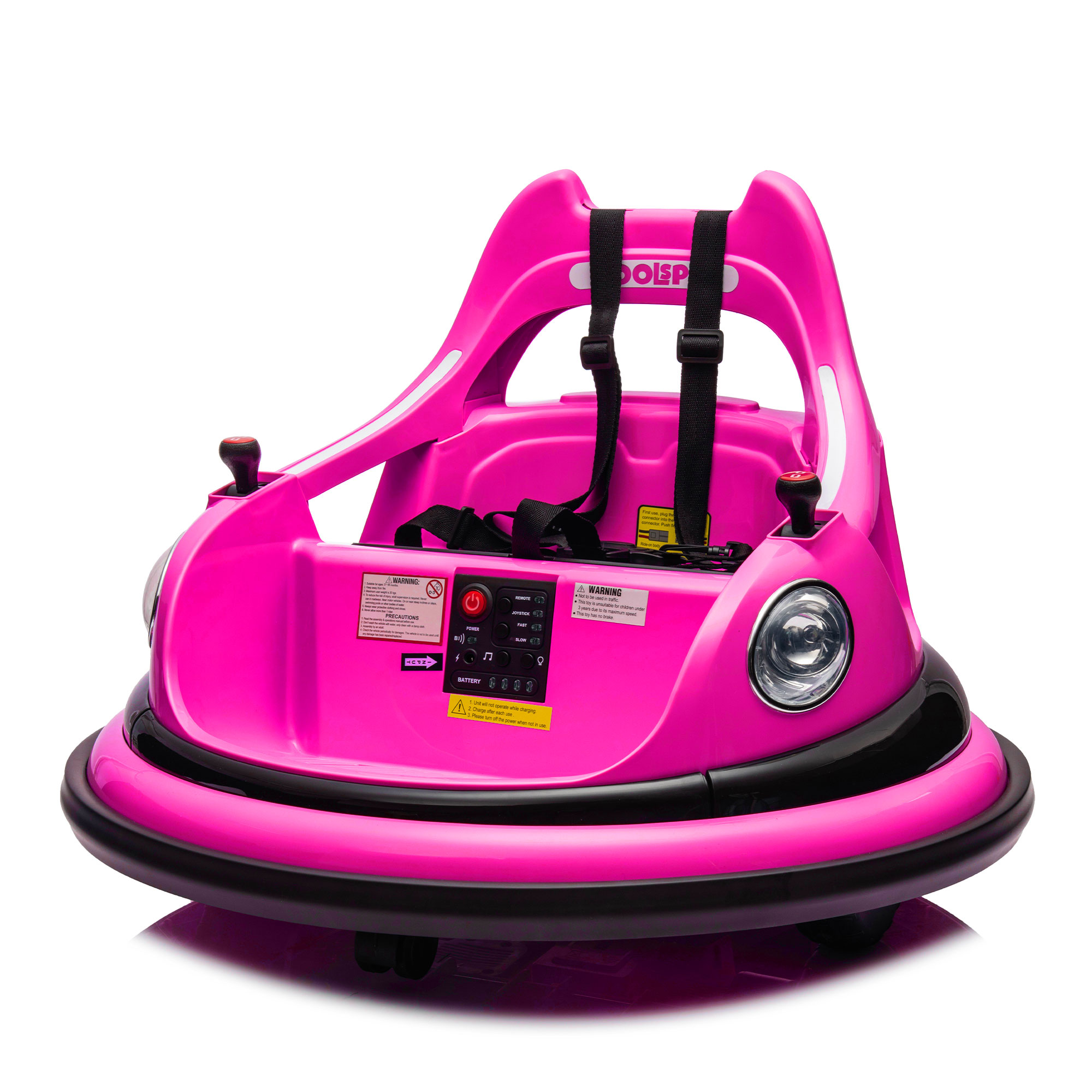 12V Ride On Bumper Car For Kids,electric Car For Kids,1.5-5 Years Old,W Remote Control, LED Lights, Bluetooth & 360 Degree Spin, Vehicle Body With Anti-collision PaddingFive-point Safety Belt,2wd