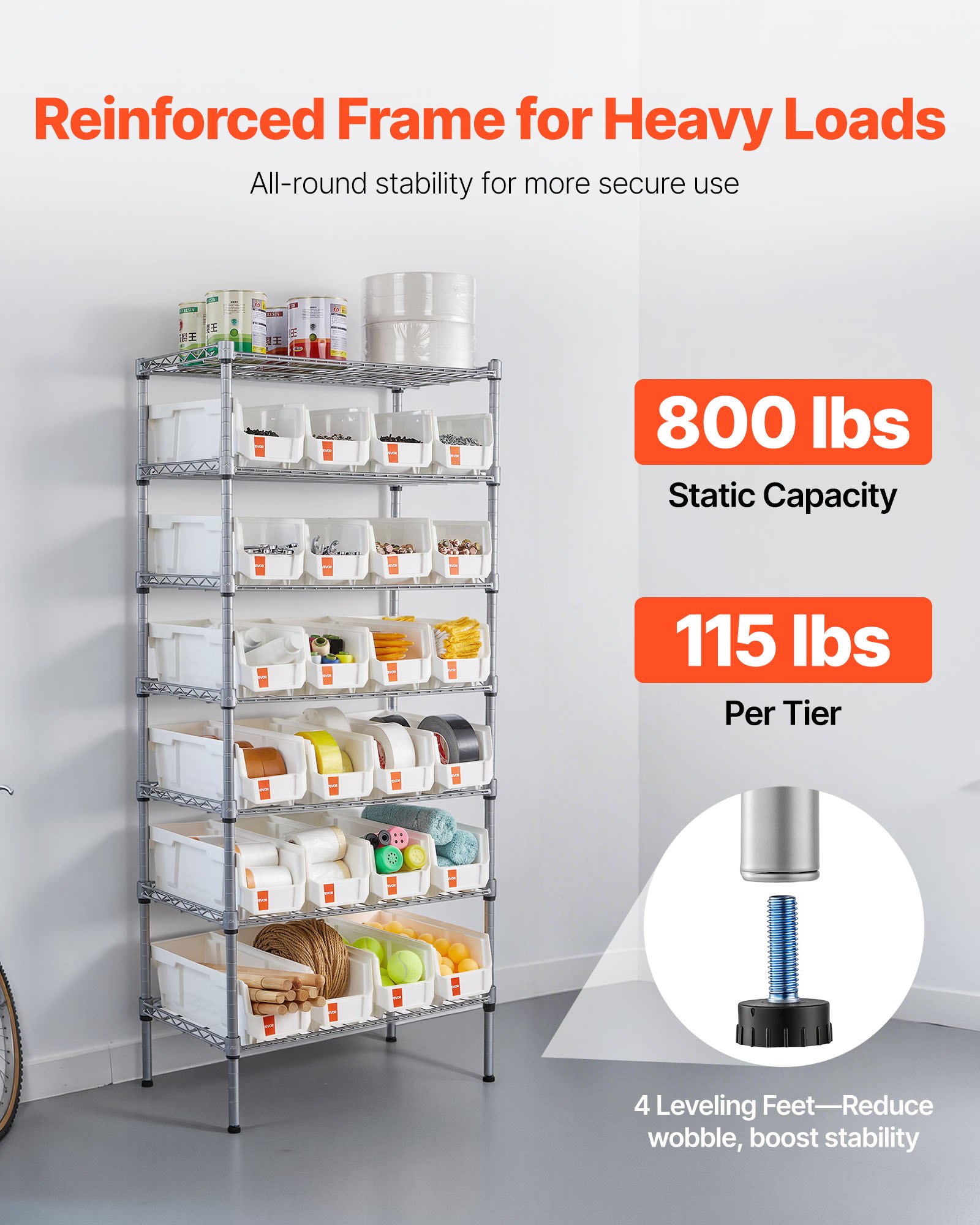 7-Tier Rolling Bin Storage Rack, 24 Small Bins, Bin Rack Storage Steel Wire Shelving System With Wheels, Mobile Tool Organizer For Garage, Warehouse, Office, Restaurant, Classroom, Kitchen