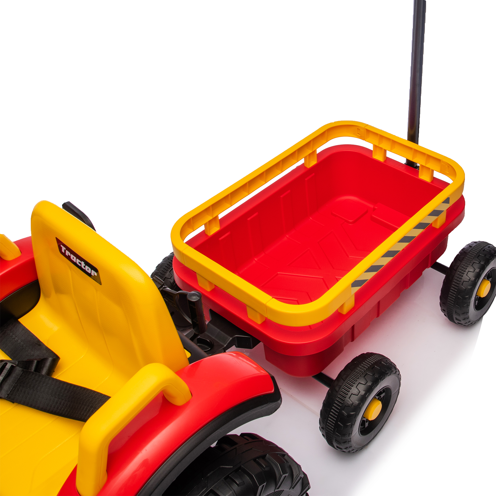Kids Electric Ride On Tractor With Trailer, 12V Powered Children's Farm Tractor Toy Car With LED Lights, Music, PP Material, For 3-6 Years Old