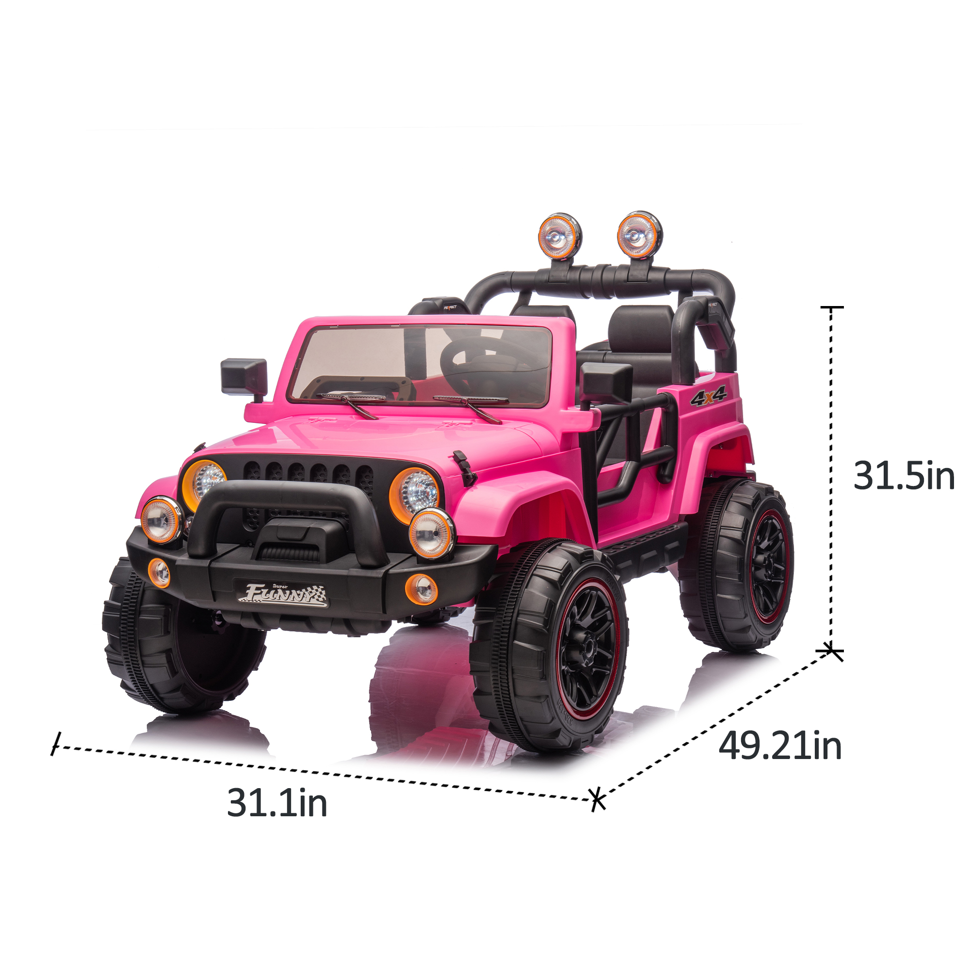 24V Kids Ride On Electric Car W Parents Control,Seat Width 20in,2WD,Rear Suspension,Trunk Storage,Portable Pull Rod,Light&Searchlight,Bluetooth,USB,Provide A Speed Of 2.5-4MPH For Kids Aged 3-8.