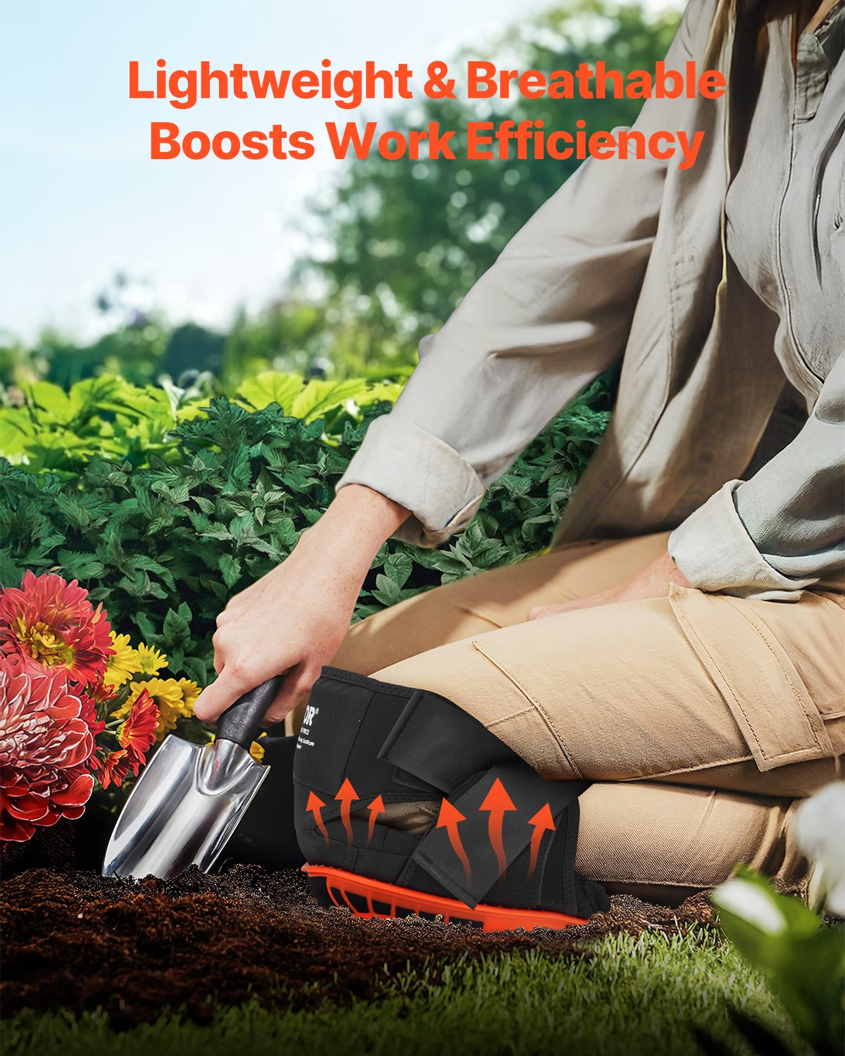 Knee Pads For Work, Extended Heavy Duty Construction Knee Pads With 2 Extension Straps, Anti-slip Foam Gel Knee Pads, Men & Women, For Gardening Flooring Roofing And Cleaning, Black And Orange