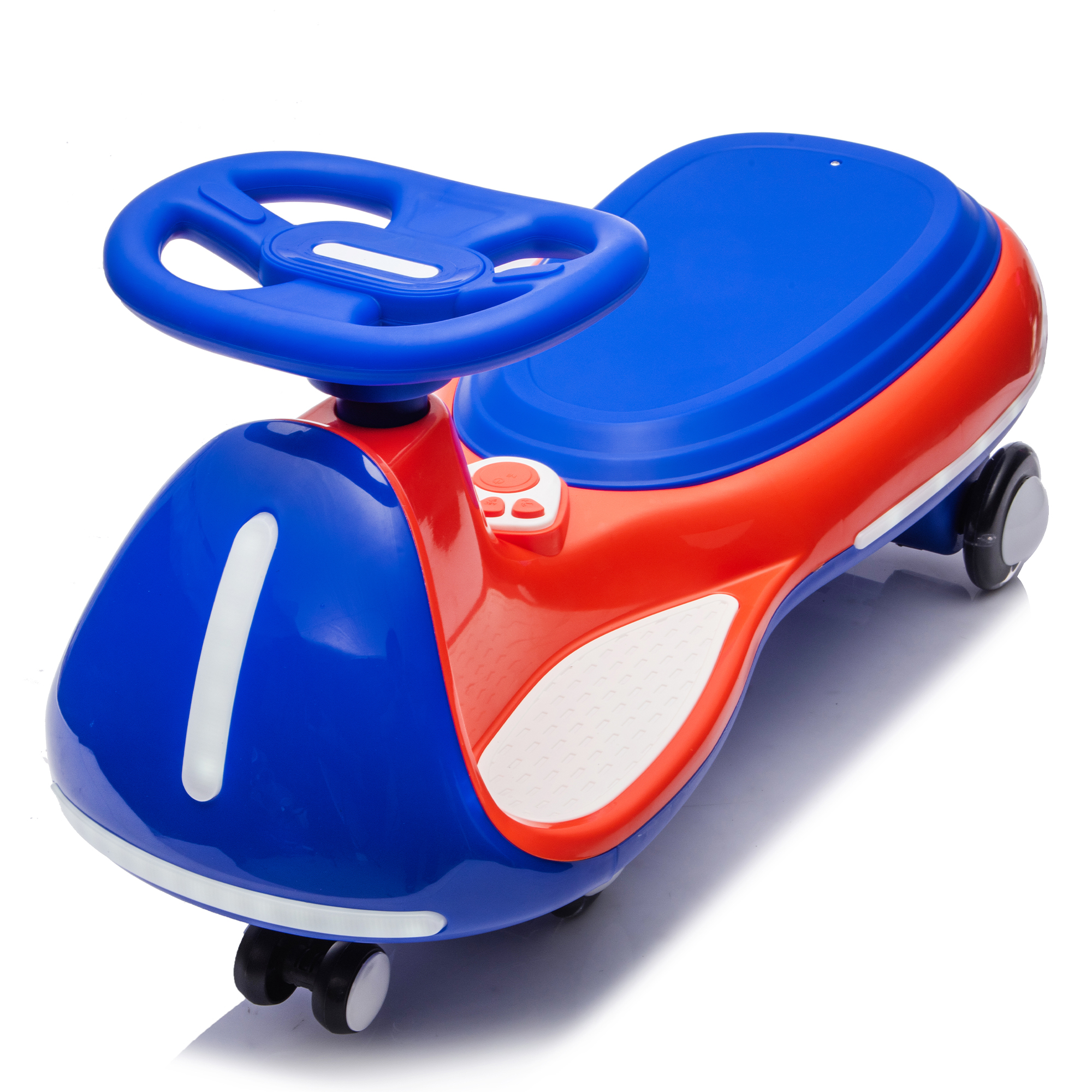 12V Kids Ride On Electric Wiggle Car W 2-in-1 Smart Design,Controllable LED Lights,Flashing PU Wheels&Wide Front Auxiliary Wheels,Triangular Stability Frame,5MPH Max Speed,Bluetooth Music,for Kids 3-8