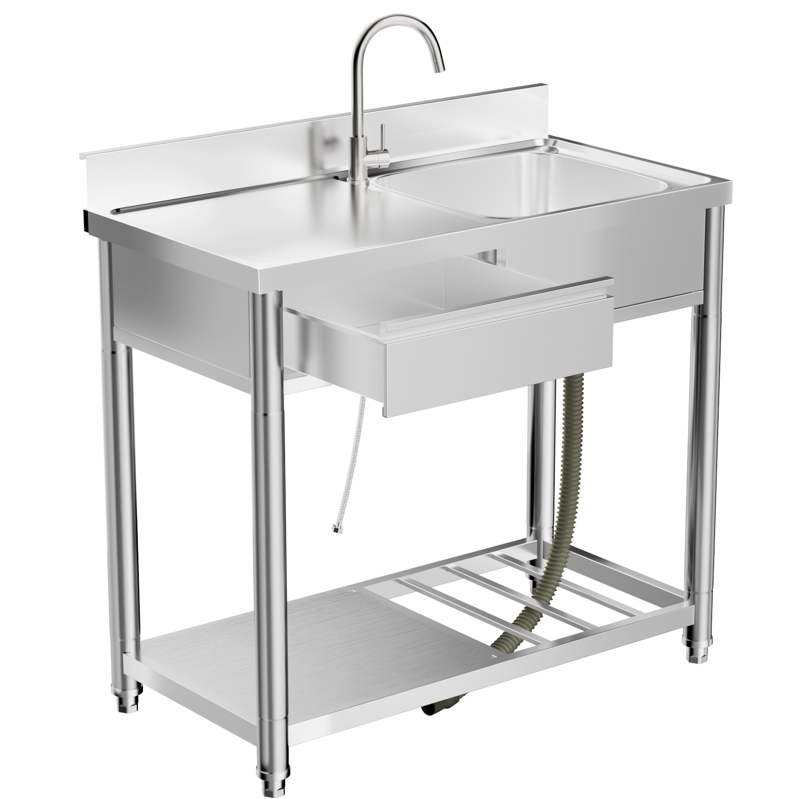 304 Stainless Steel Outdoor Utility Sink with Workbench β photo 4