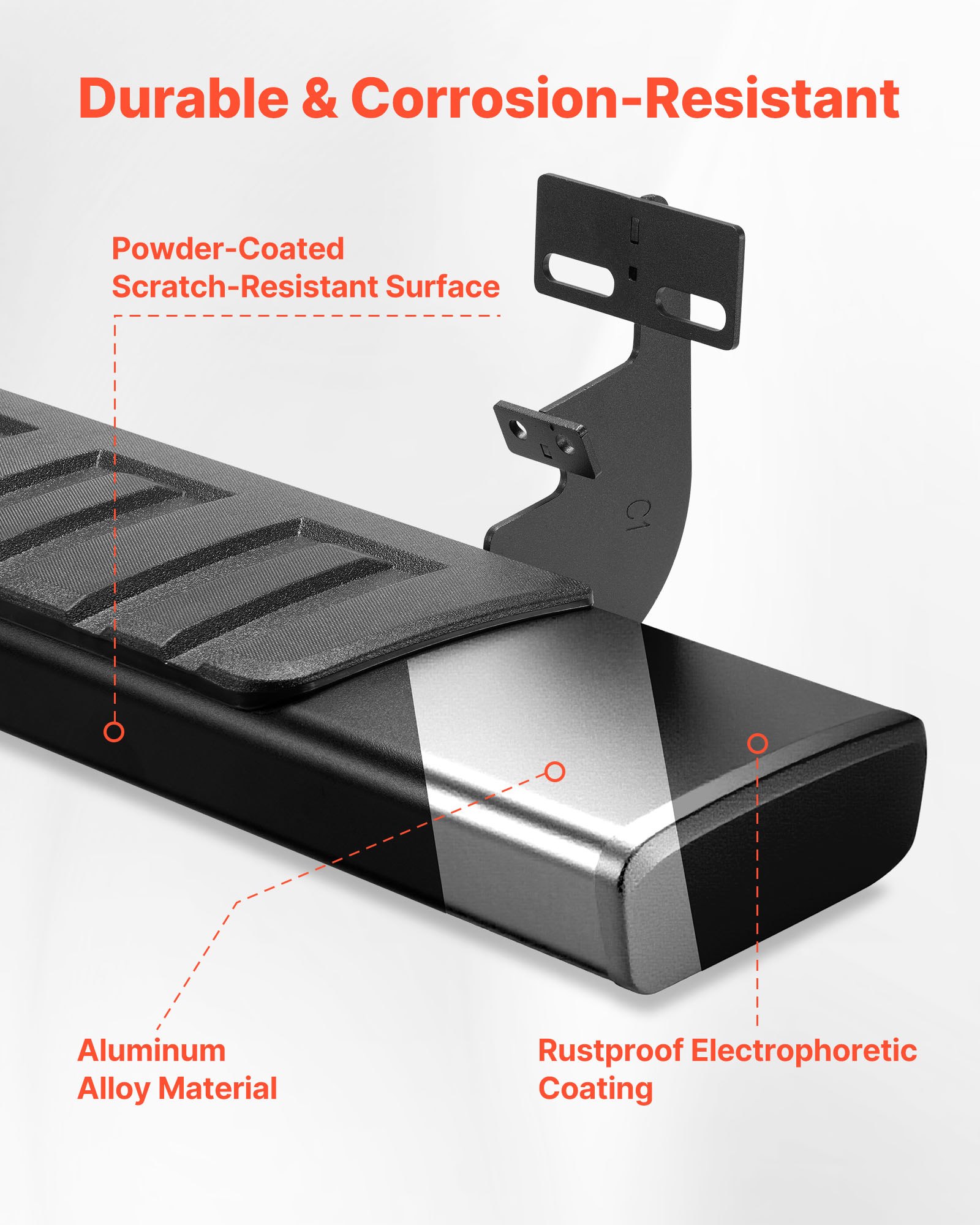 Vevor running board direct bolt-on mounting bracket fitted to Dodge RAM Crew Cab rocker panel