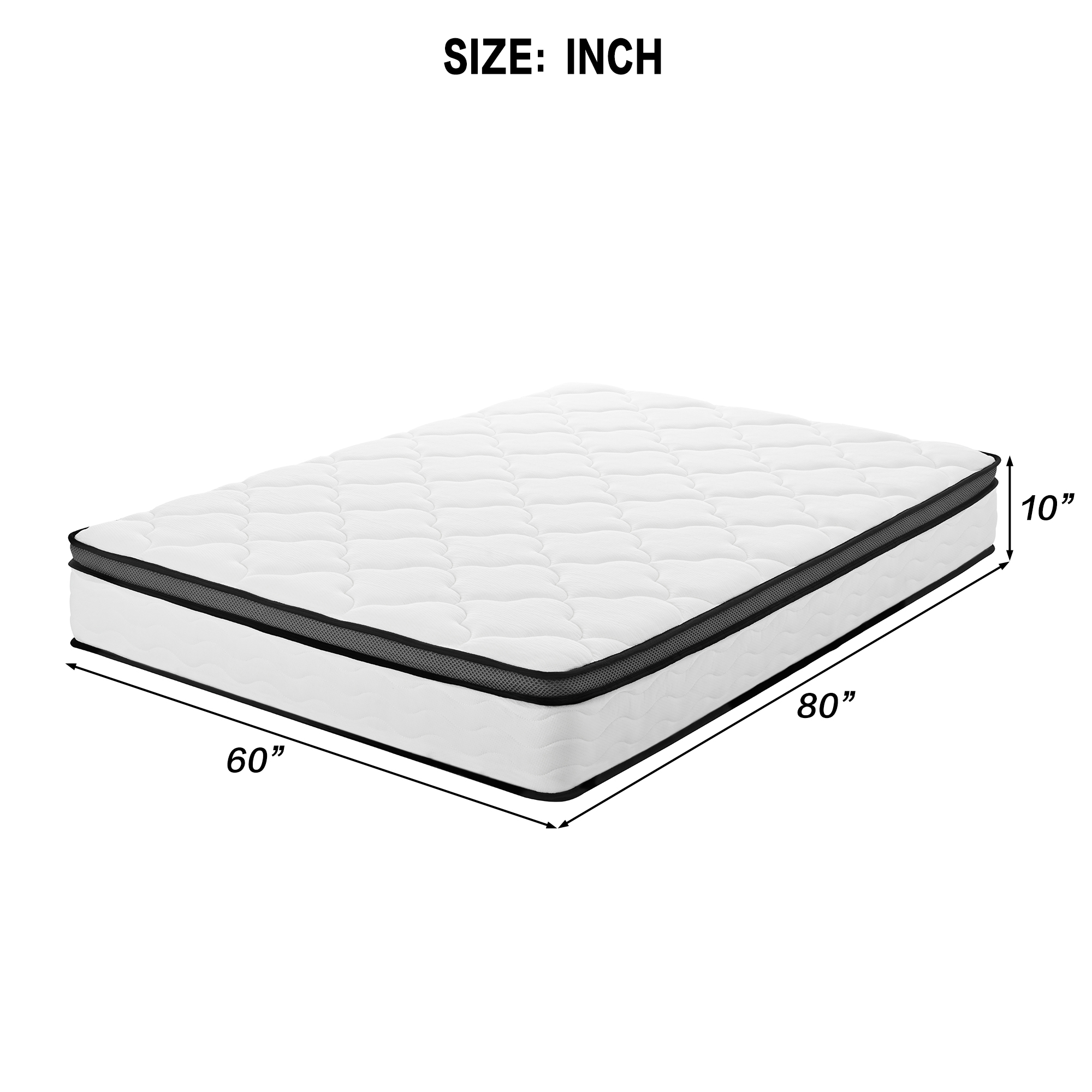 Queen Mattress, 10 Inch Queen Hybrid Mattress In A Box,  Individually Wrapped Pocket Coils Innerspring Mattress, Medium Firm, Pressure Relief & Breathable Comfort, CertiPUR-US, OEKO-TEX