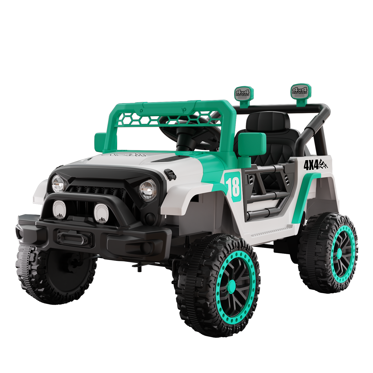 12V Ride On Car With Parent Remote Control, Toddler Electric Car With Spring Suspension, LED Lights & Music Player - Safe Battery Toy For Kids, Christmas & Birthday Gift  WIGHT GREEN