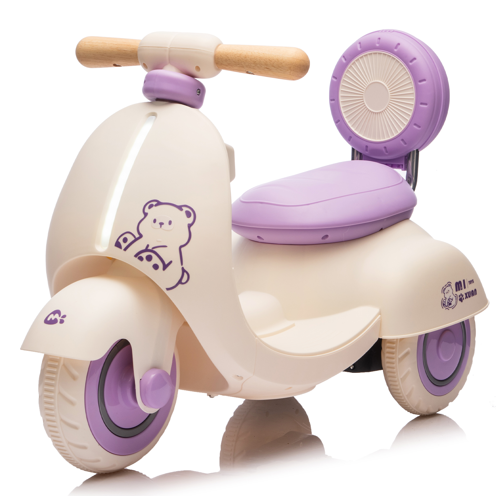 12V Kids Ride On Electric Motorcycle,Toddler Scooter W Parents Control,Three-Wheel Stable Design,Special Wooden Handle,Smoother Output And Slow Start&Stop,More Suitable For 1-3 Years BABYs First Toy. - Image 1