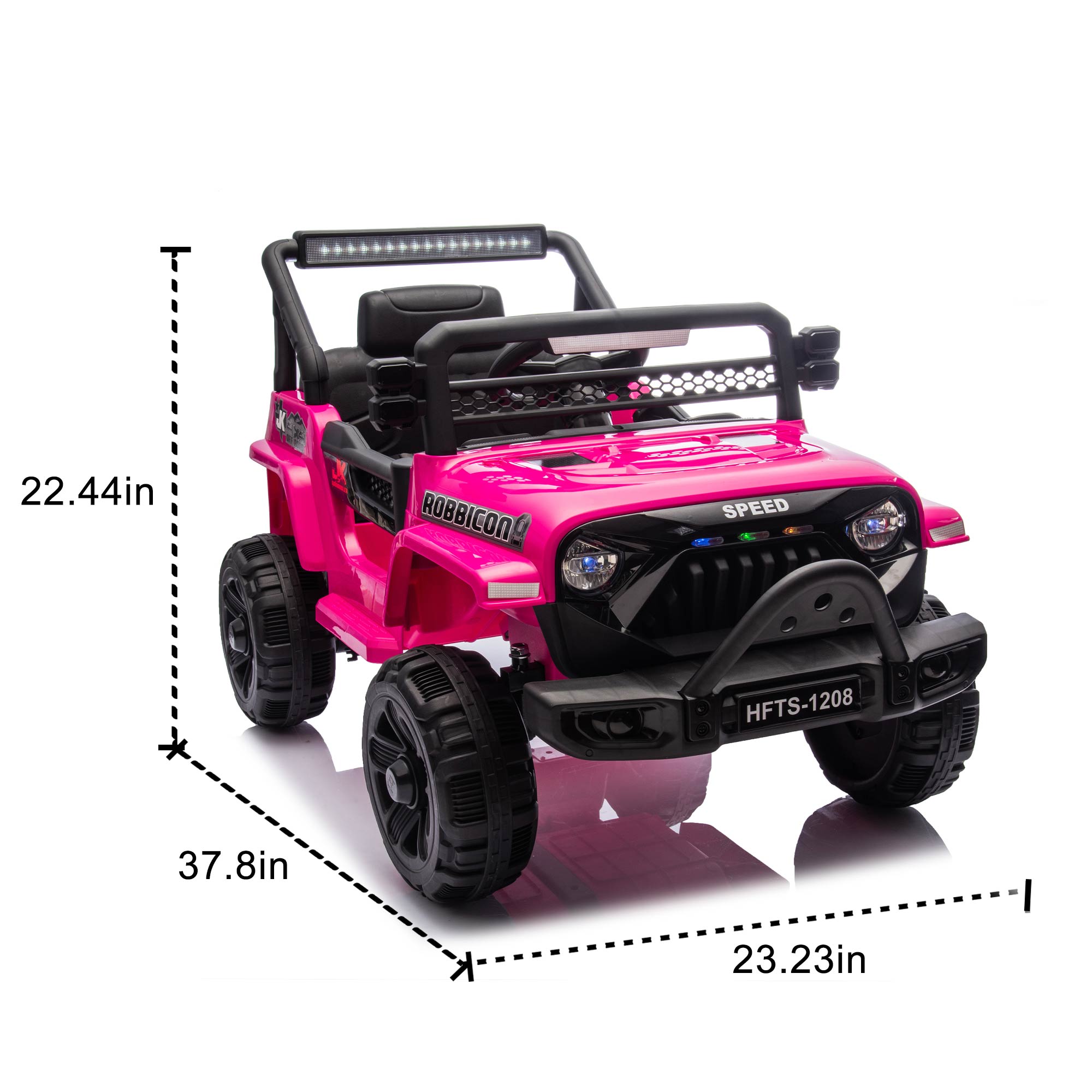 12V Kids Ride On Electric Truck Car W Parents Control,2WD,Four-wheel Suspension,Early Education Function,Adjustable Volume,USB,MP3,Bluetooth,Microphone Jack,Power Display,LED Lights For Kids Aged 1-4.