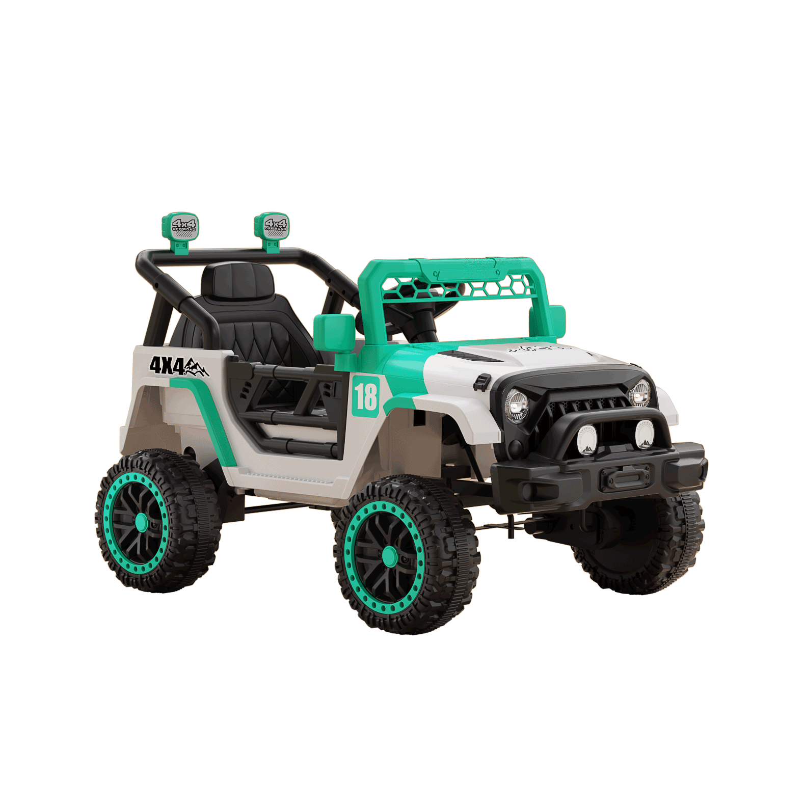 12V Ride On Car With Parent Remote Control, Toddler Electric Car With Spring Suspension, LED Lights & Music Player - Safe Battery Toy For Kids, Christmas & Birthday Gift  WIGHT GREEN
