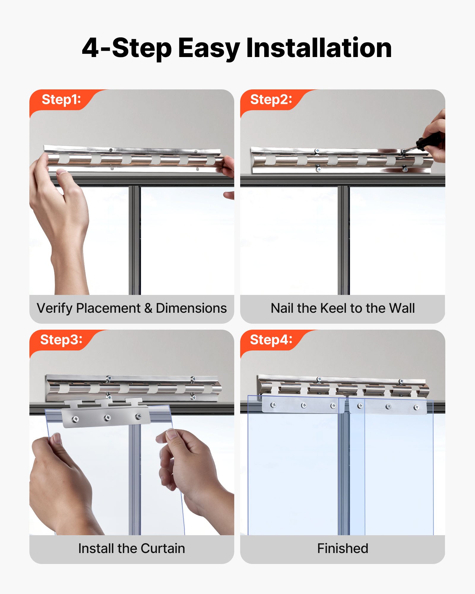 Clear PVC Strip Curtain, 84 In Height X 60 In Width X 0.08 In Thickness, 10 PCS Walk In Freezer Cooler Curtain Strips, Smooth Waterproof Plastic Door Strips For Warehouse, Freezer, Garage Doors
