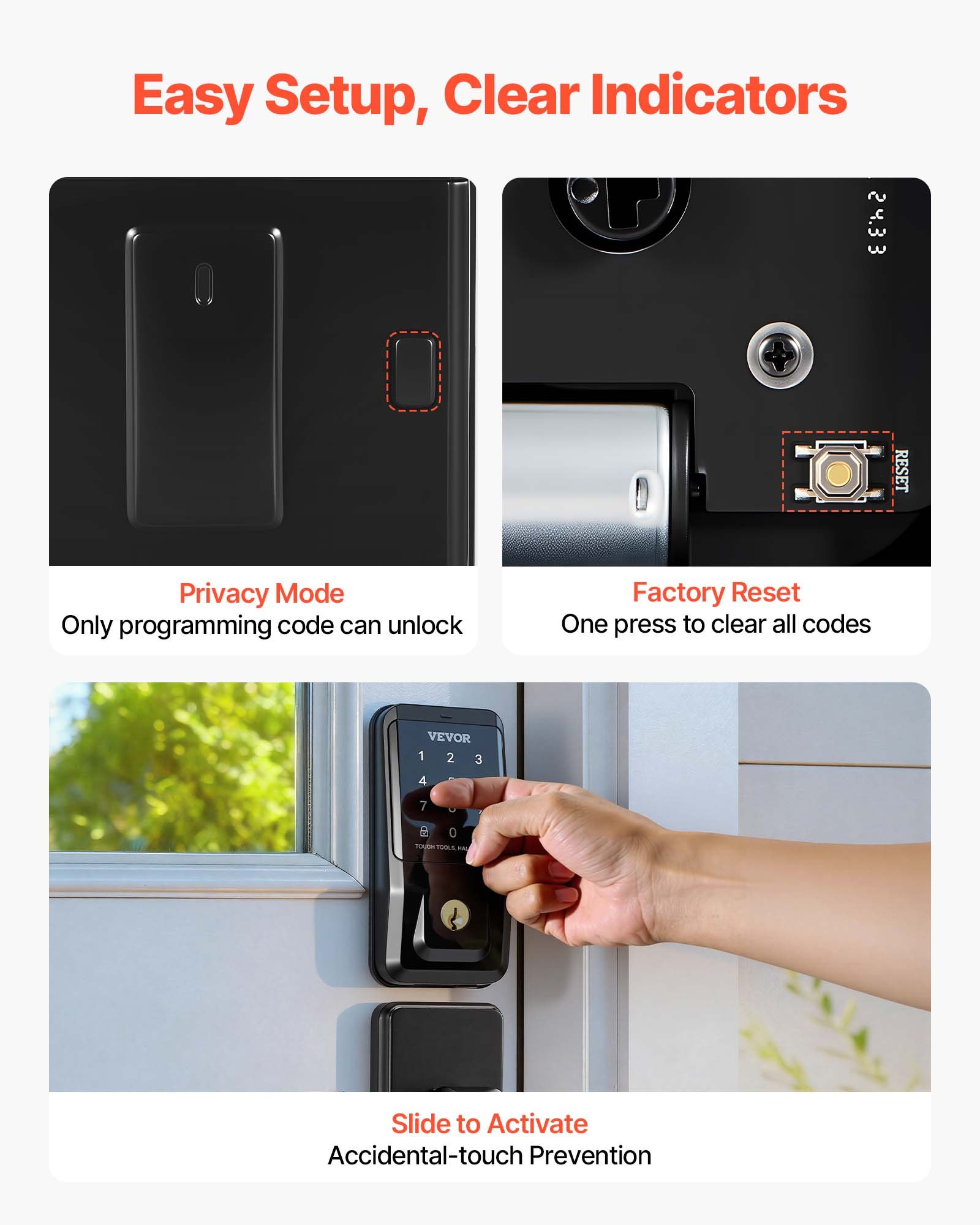 Keyless Entry Door Lock With Handle Set, Touchpad Electronic Deadbolt With IC Card, Customizable User Codes, Keyed Entry, Auto Lock, Anti-Peeking Password, Backlit, For Home, Matte Black