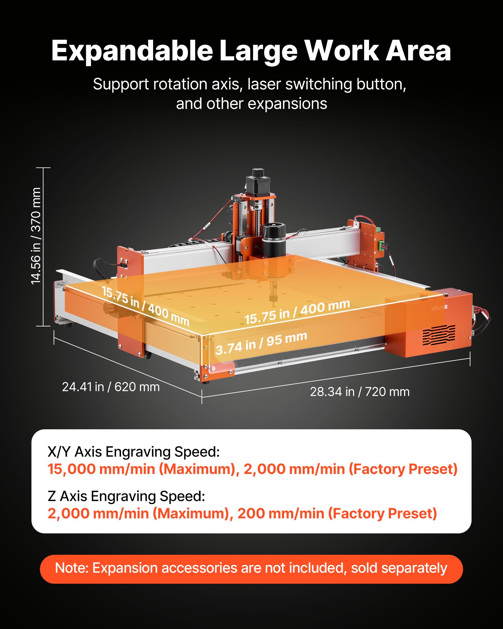 CNC Router Machine, 100W Spindle, 3-Axis Wood Engraving Milling Machine, With 15.75 X 15.75 X 3.74 In Working Area, Linear Rail, Aluminum Alloy Structure, For Wood Acrylic Carving Cutting