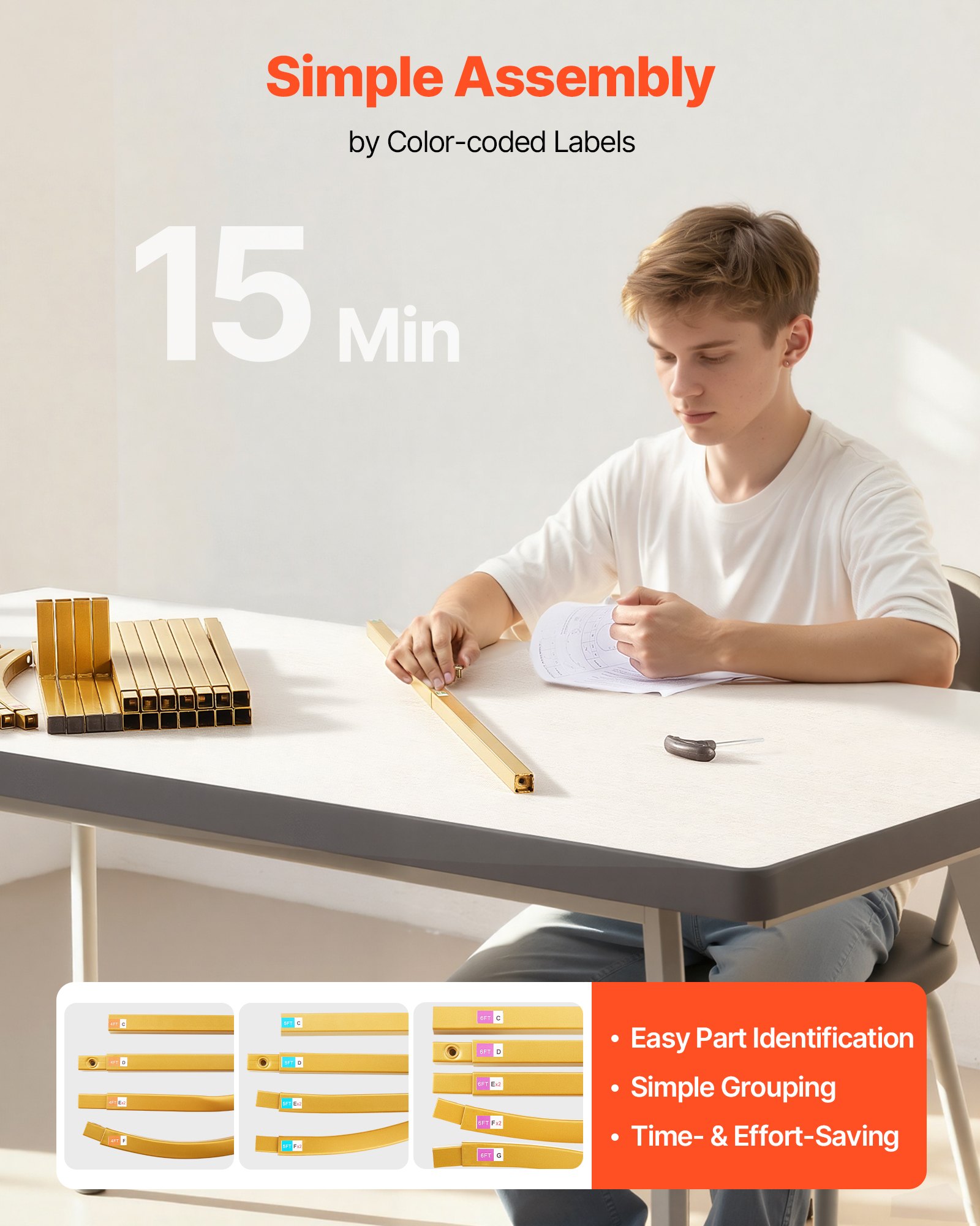 Arch Backdrop Stand, Set Of 3, 6/5/4 Ft, Stable Structure, Easy Assembly, Gold Metal Arch Backdrop Stand For Wedding, Birthday Party, Graduation, Holiday Celebration, And Ceremony Decoration