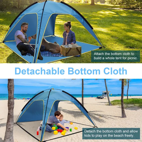 Beach Tent Sun Shelter UPF50 Add UV Protection, 6.9x6.9ft Beach Canopy Tent For 4-6 Adults, Portable Outdoor Sun Shade Tent With Carry Bag 4