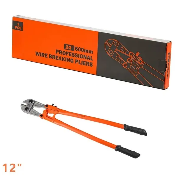 Heavy-Duty Mini Bolt Cutter 12' For Cutting Fence, Steel Wire, Small Chain, Screws, And Rivet, With Soft Grip Rubber Ergonomic Handle Cutters