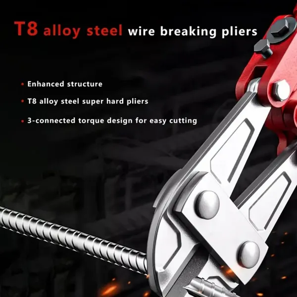 Heavy-Duty Mini Bolt Cutter 12' For Cutting Fence, Steel Wire, Small Chain, Screws, And Rivet, With Soft Grip Rubber Ergonomic Handle Cutters