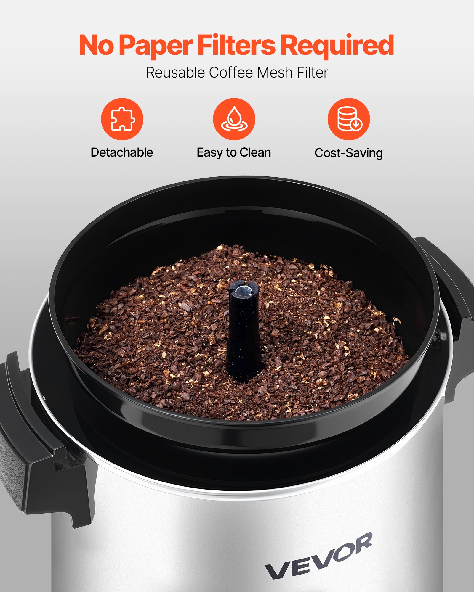 Commercial Coffee Urn, 40 Cup 203oz Hot Beverage Dispenser With Dripless Faucet, 1090W Quick-Brewing… image 3