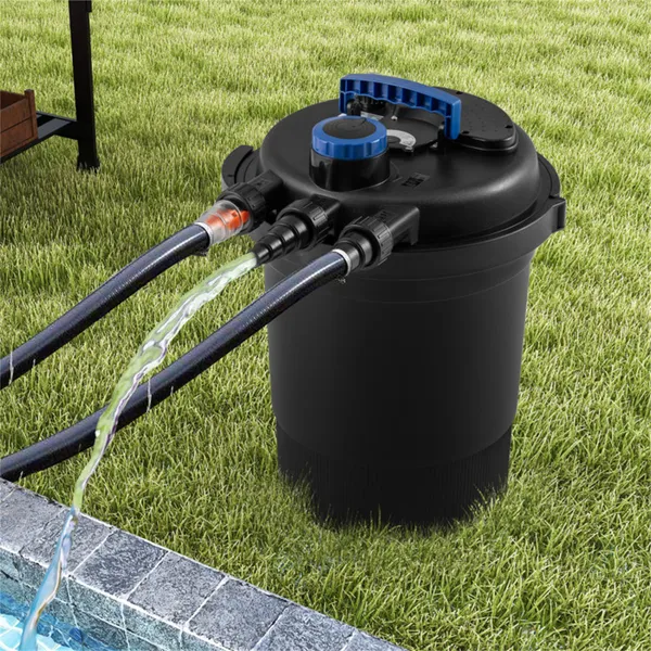 Pond Pressure Filter, 4 Removable Filter Sponges & Cleaning Indicator, 4000 GPH Max Flow Rate