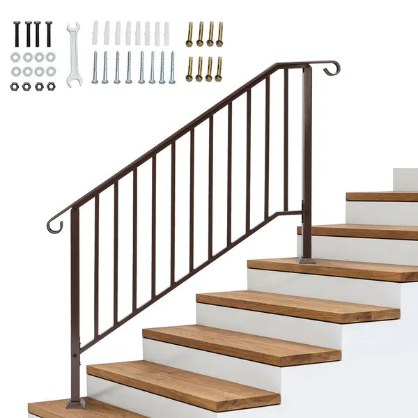 Outdoor 4 Level Iron Handrail Copper_voghion.com