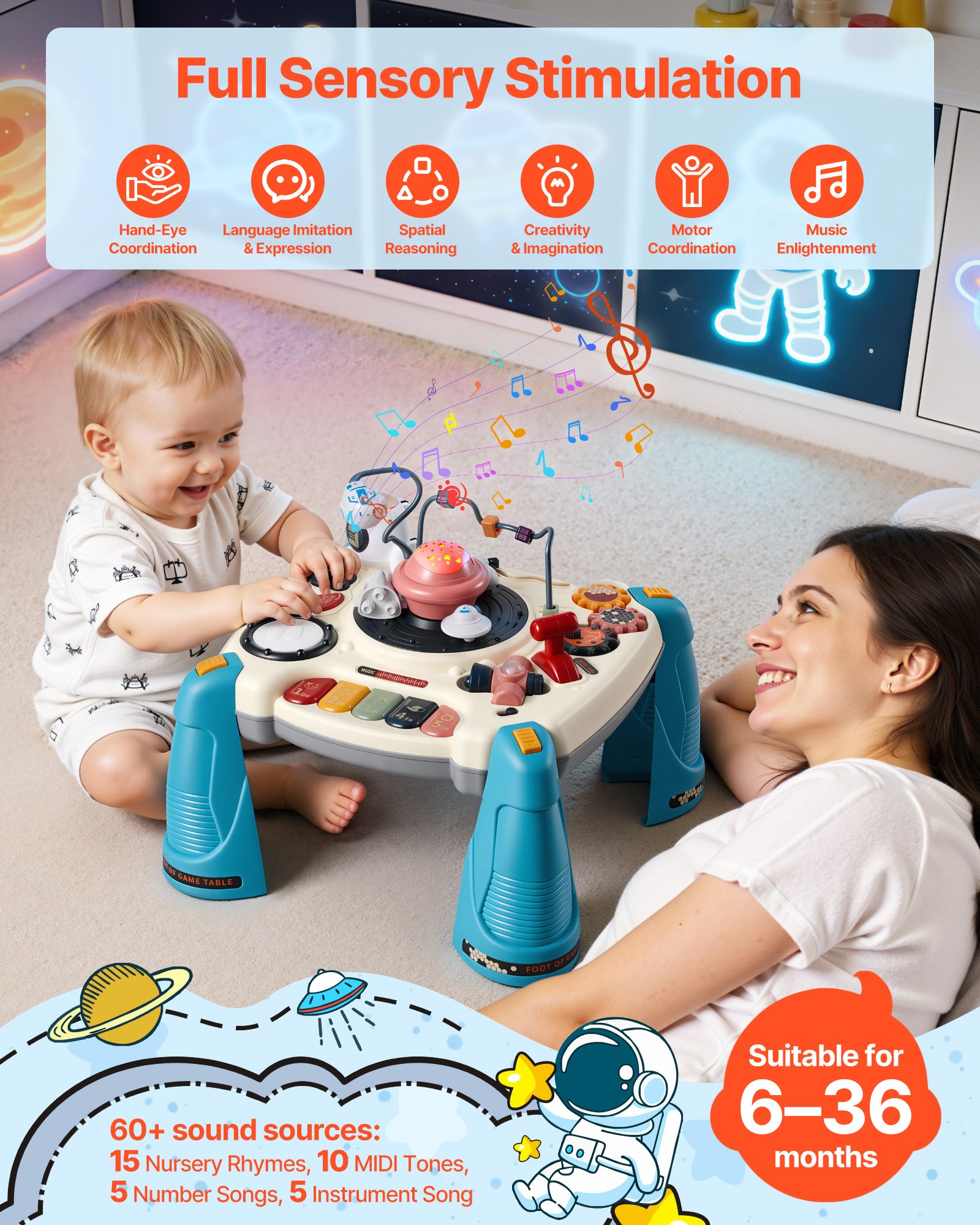 Jouets de table musicale pour bébé de 1 à 3 ans – Image 2